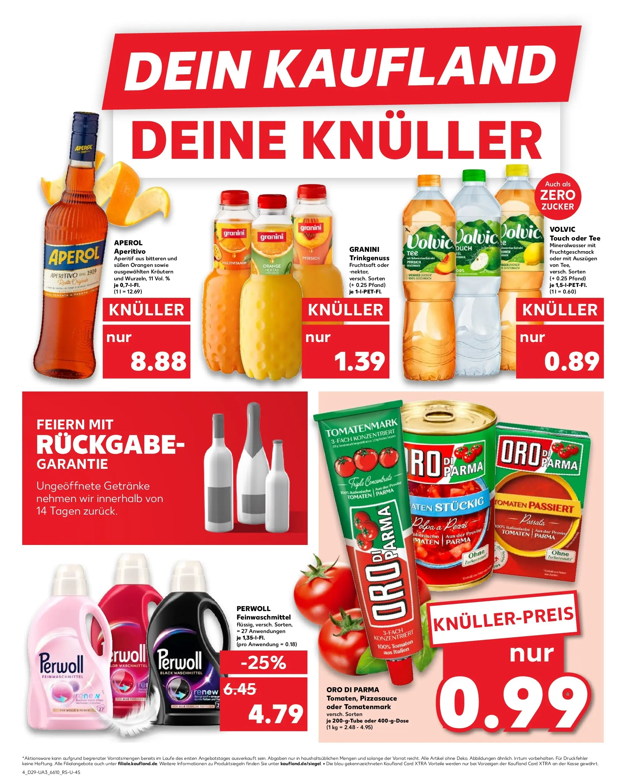Prospekt Kaufland ab 16.07.2026 » Angebote Online zum Blättern | Seite: 4 | Produkte: Couch, Waschmittel, Aperol, Fruchtsaft