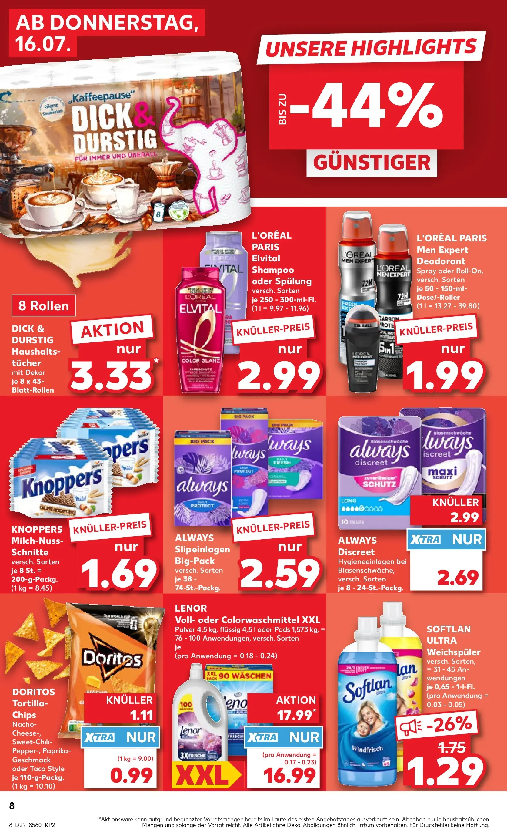 Prospekt Kaufland ab 13.07.2026 » Angebote Online zum Blättern | Seite: 13 | Produkte: Lenor, Shampoo, Paprika, Knoppers