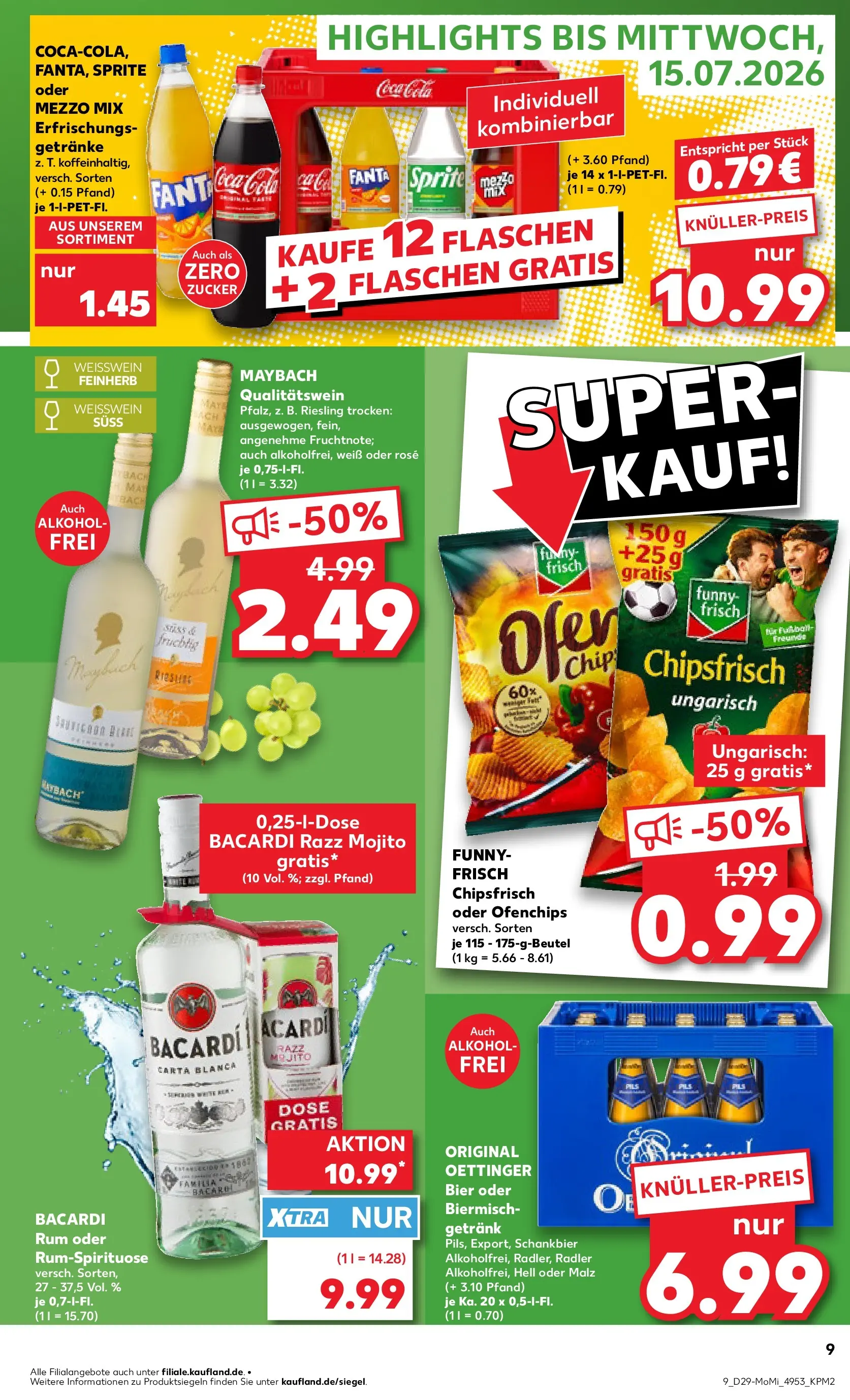 Prospekt Kaufland ab 12.07.2026 ยป Angebote und Werbung Online | Seite: 9 | Produkte: Mezzo mix, Sprite, Radler, Zucker Prospekt Kaufland ab 12.07.2026 ยป Angebote Online zum Blรคttern | Seite: 9 | Produkte: Mezzo mix, Sprite, Radler, Zucker