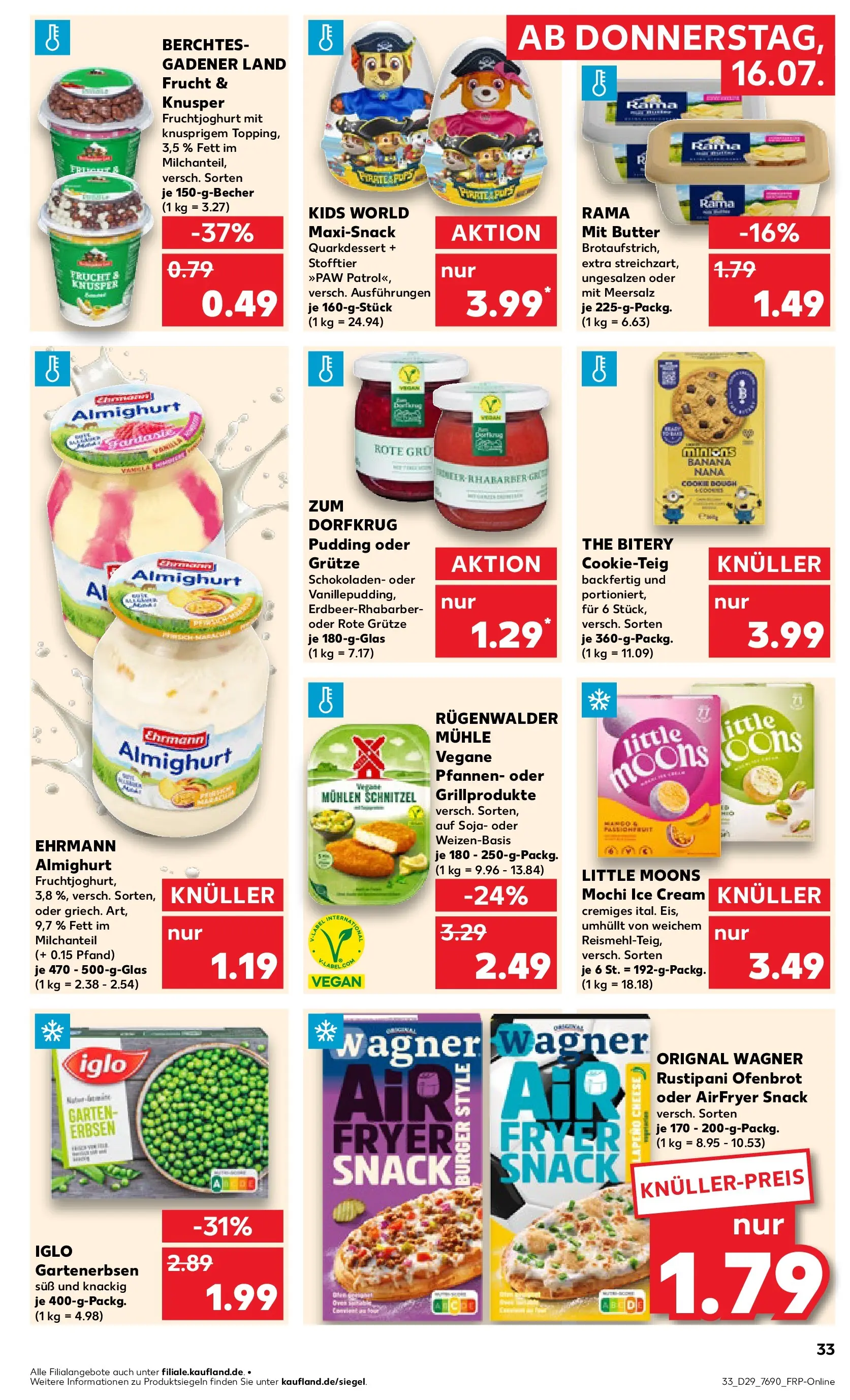 Prospekt Kaufland ab 13.07.2026 » Angebote Online zum Blättern | Seite: 42 | Produkte: Ehrmann almighurt, Burger, Schnitzel, Rhabarber
