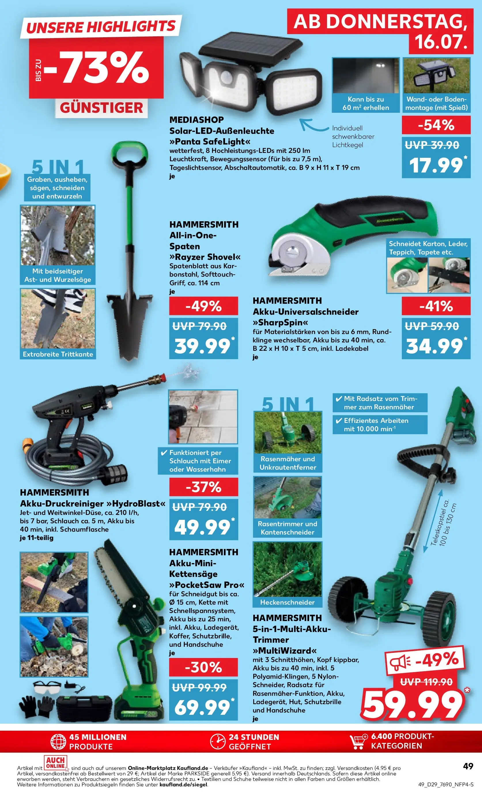 Prospekt Kaufland ab 13.07.2026 » Angebote Online zum Blättern | Seite: 58 | Produkte: Rasenmäher, Ladekabel, Handschuhe