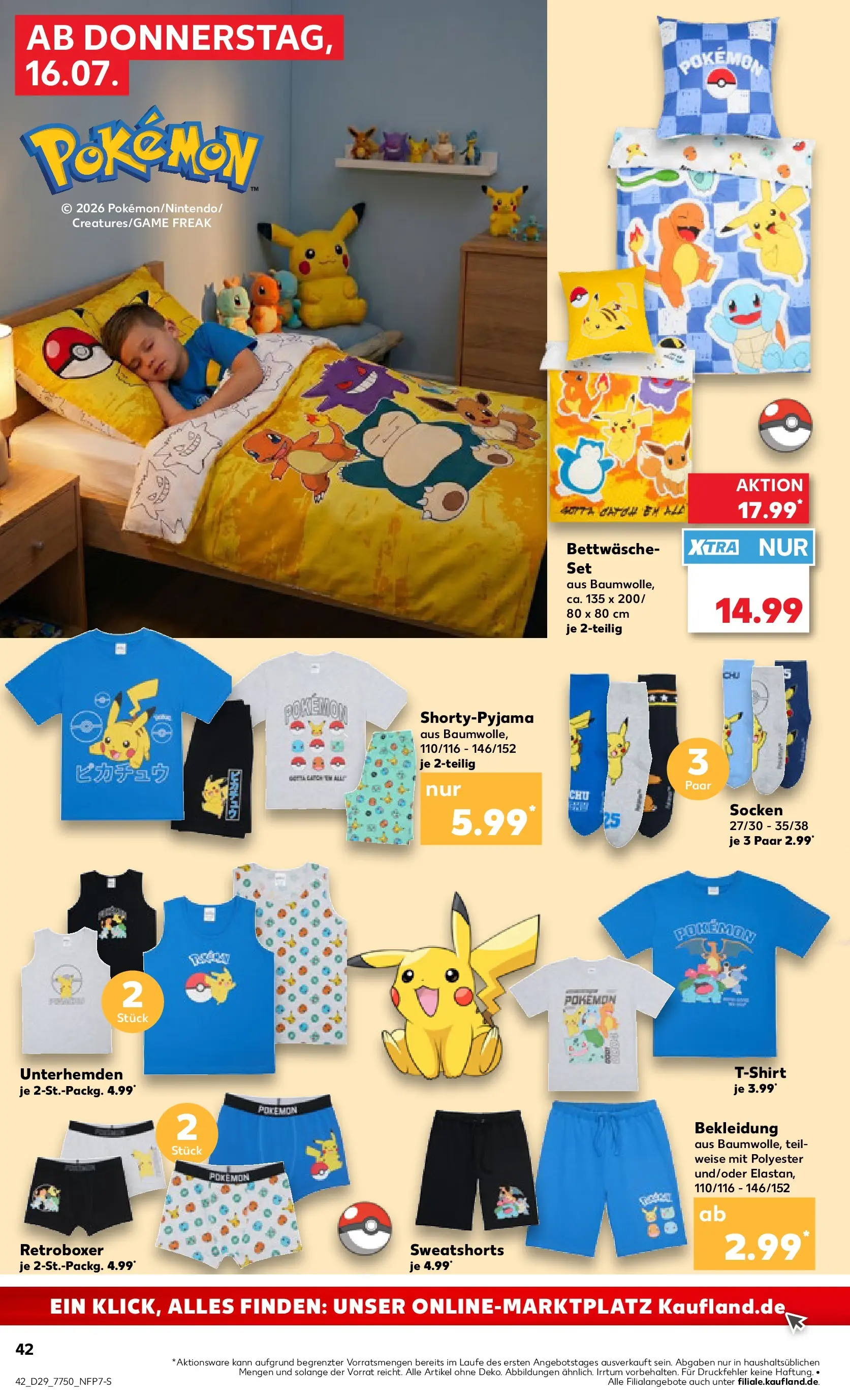 Prospekt Kaufland ab 13.07.2026 » Angebote Online zum Blättern | Seite: 51 | Produkte: Sweatshorts, Bettwäsche, Bekleidung, Socken