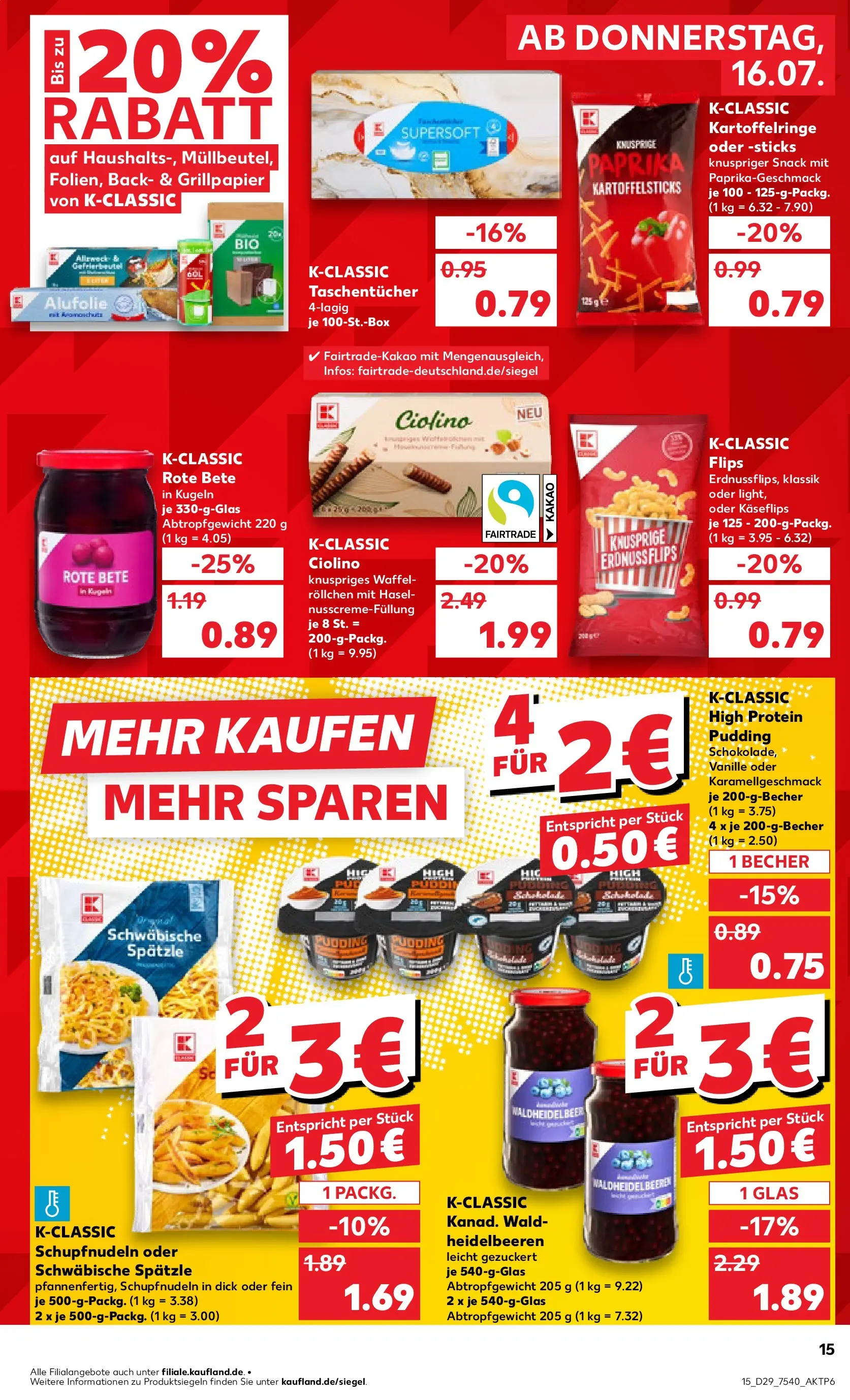 Prospekt Kaufland ab 13.07.2026 » Angebote Online zum Blättern | Seite: 24 | Produkte: High protein pudding, Schokolade, Heidelbeeren, Paprika