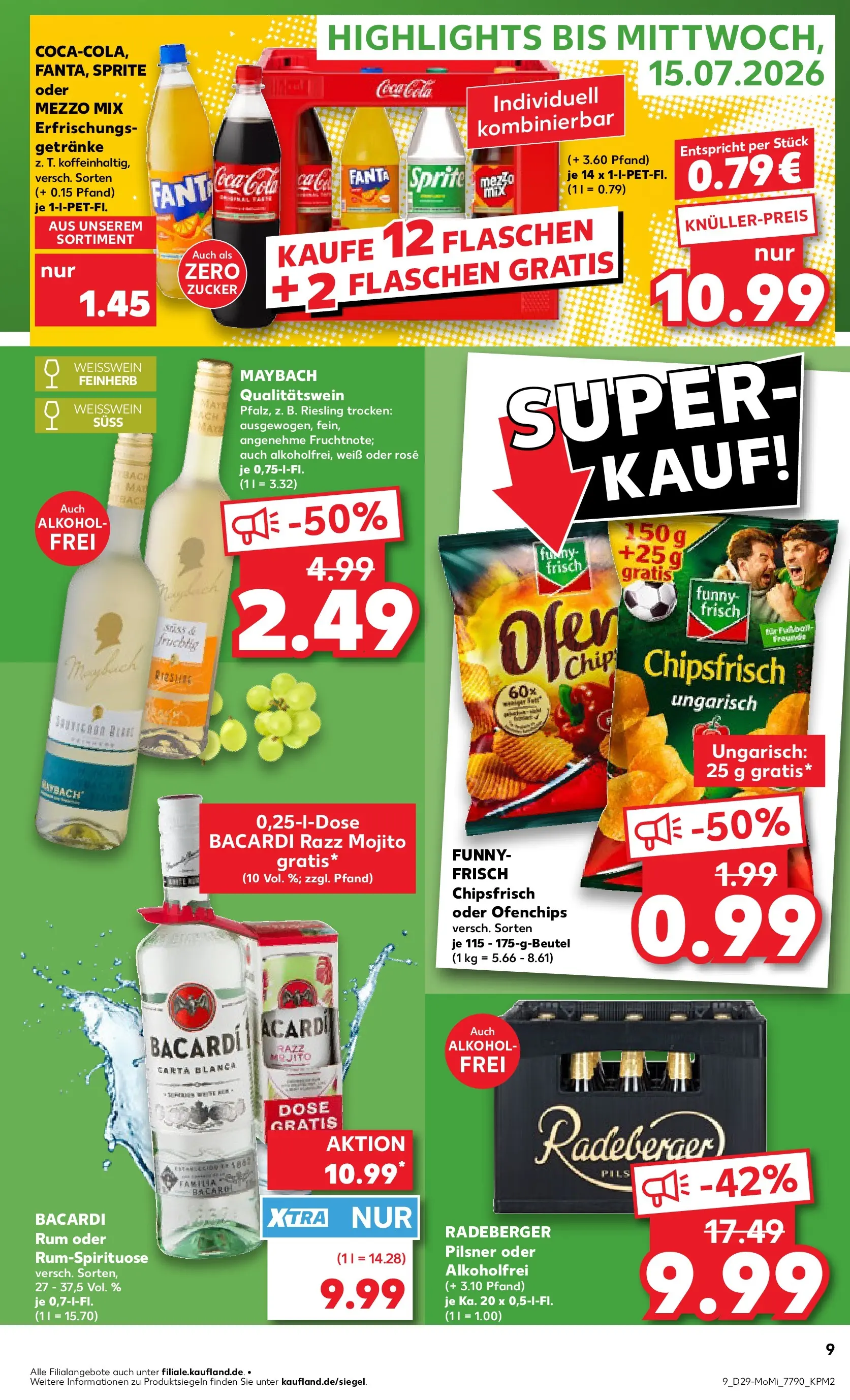 Prospekt Kaufland ab 13.07.2026 ยป Angebote und Werbung Online | Seite: 9 | Produkte: Bacardi, Ofen, Fanta, Weiรwein Prospekt Kaufland ab 13.07.2026 ยป Angebote Online zum Blรคttern | Seite: 9 | Produkte: Bacardi, Ofen, Fanta, Weiรwein