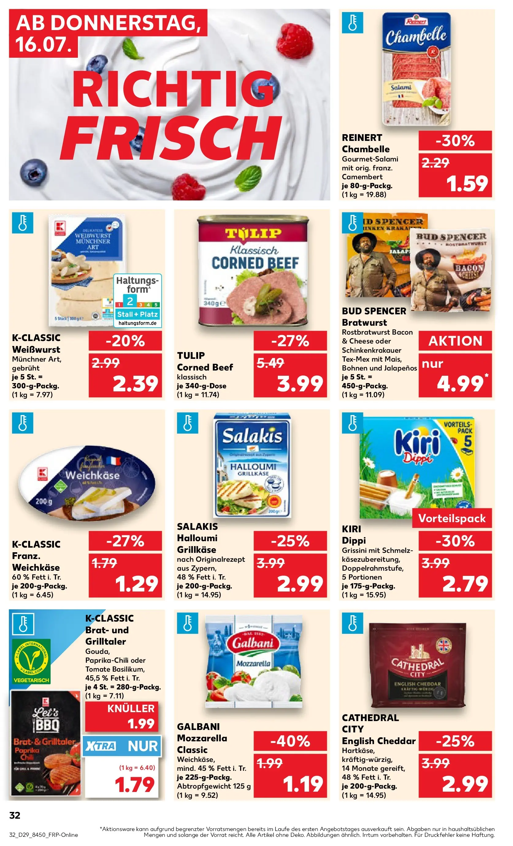 Prospekt Kaufland ab 13.07.2026 » Angebote Online zum Blättern | Seite: 37 | Produkte: Bratwurst, Paprika, Salakis, Salami