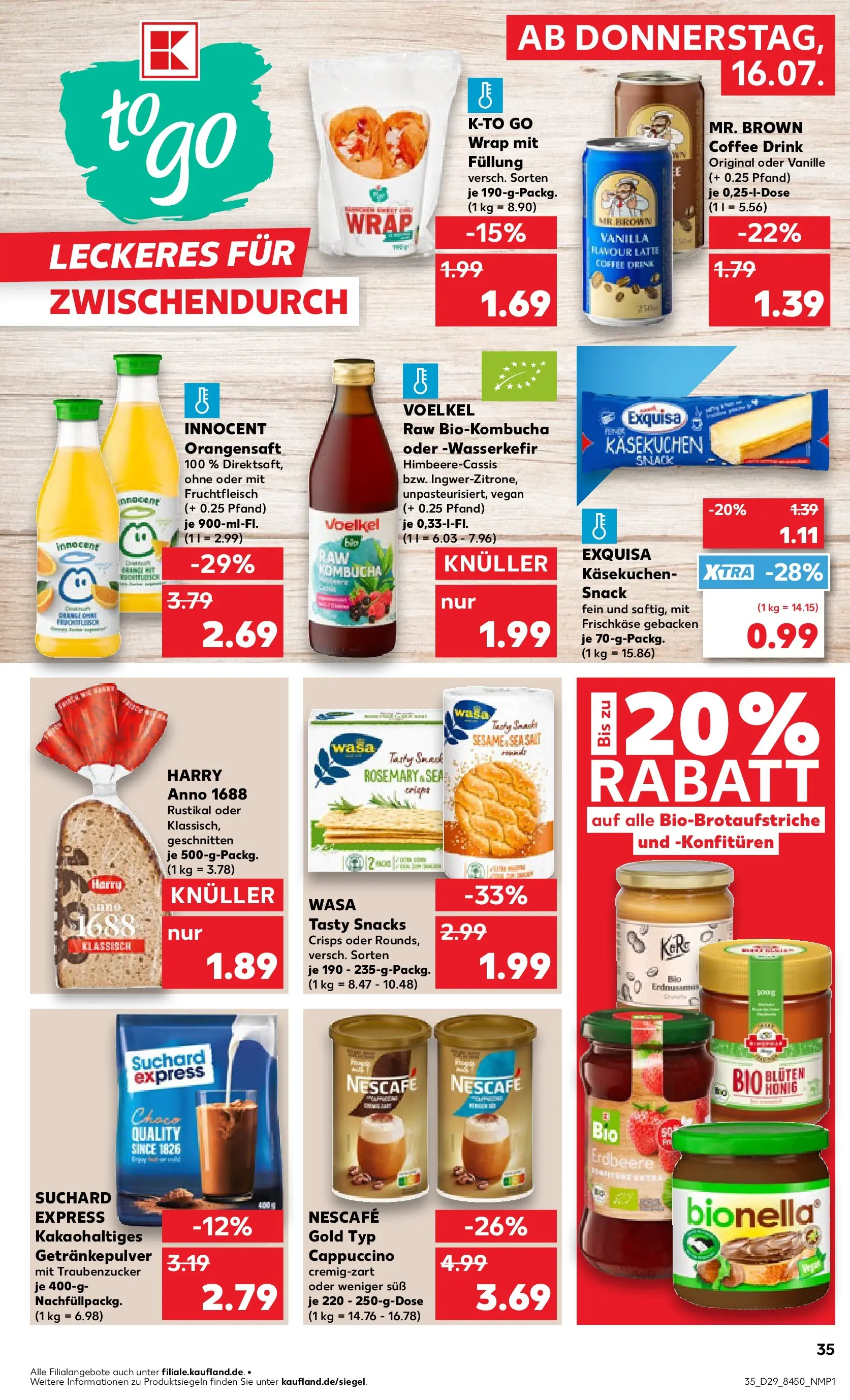Prospekt Kaufland ab 13.07.2026 » Angebote Online zum Blättern | Seite: 40 | Produkte: Nescafe, Orangensaft, Exquisa, Frischkase