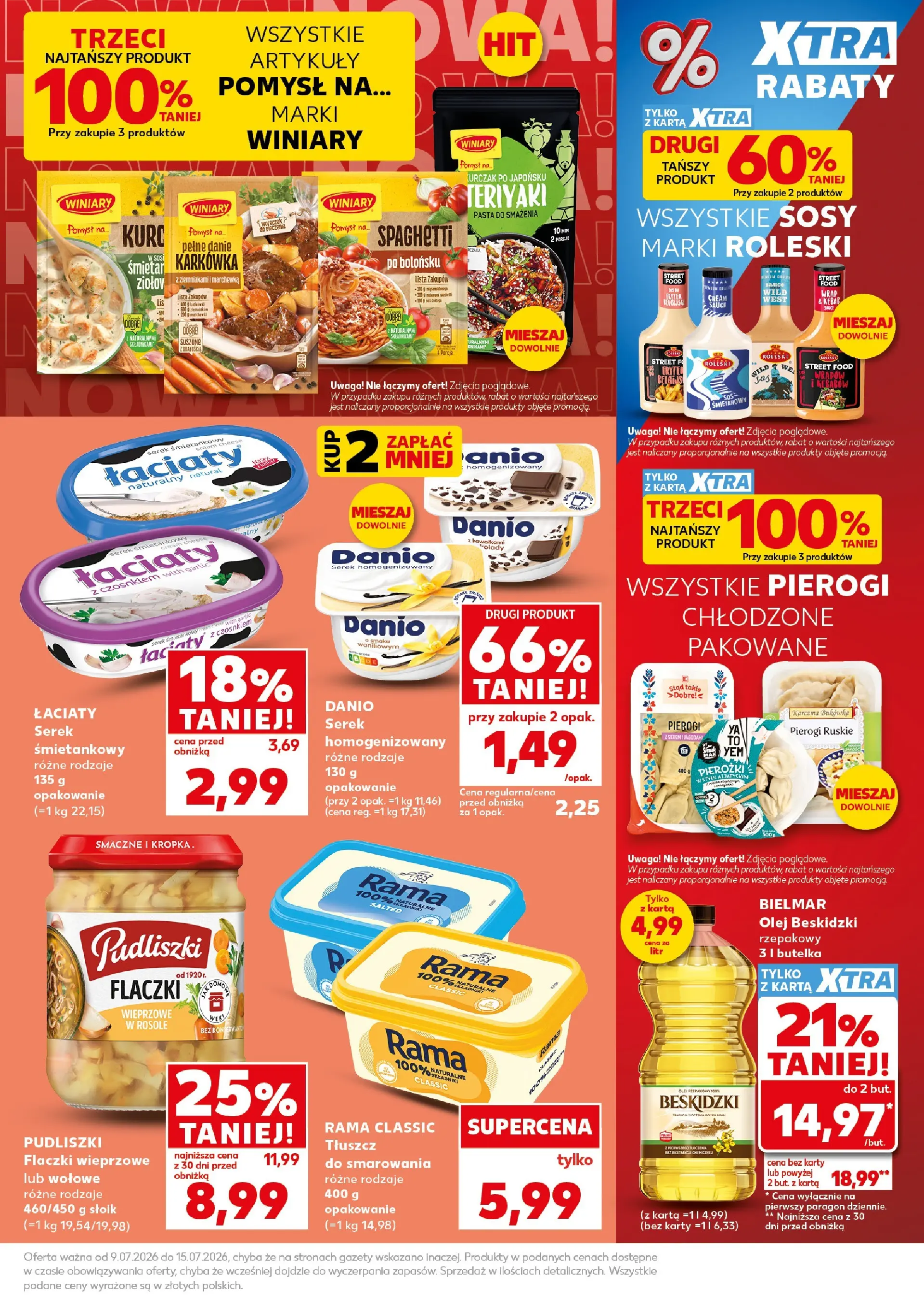 Kaufland gazetka - Mocny start od 13.07.2026 - od jutra PDF | Strona: 9 | Produkty: Cream cheese, Karkówka, Kurczak, Pierogi