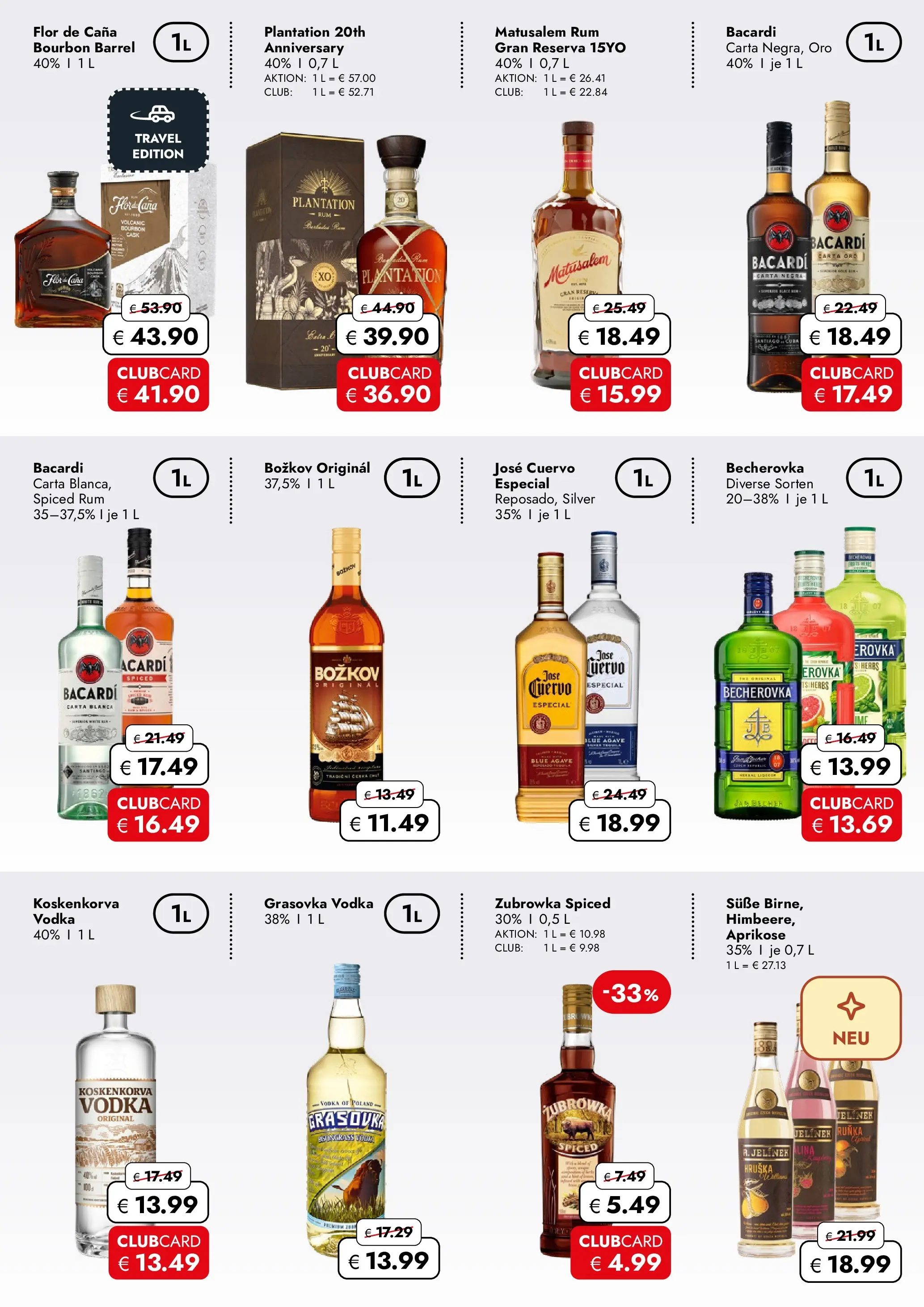 Travel Free Aktionsangebote (ab 10.07.2026) zum Blättern | Seite: 3 | Produkte: Bacardi, Rum, Vodka, Bourbon