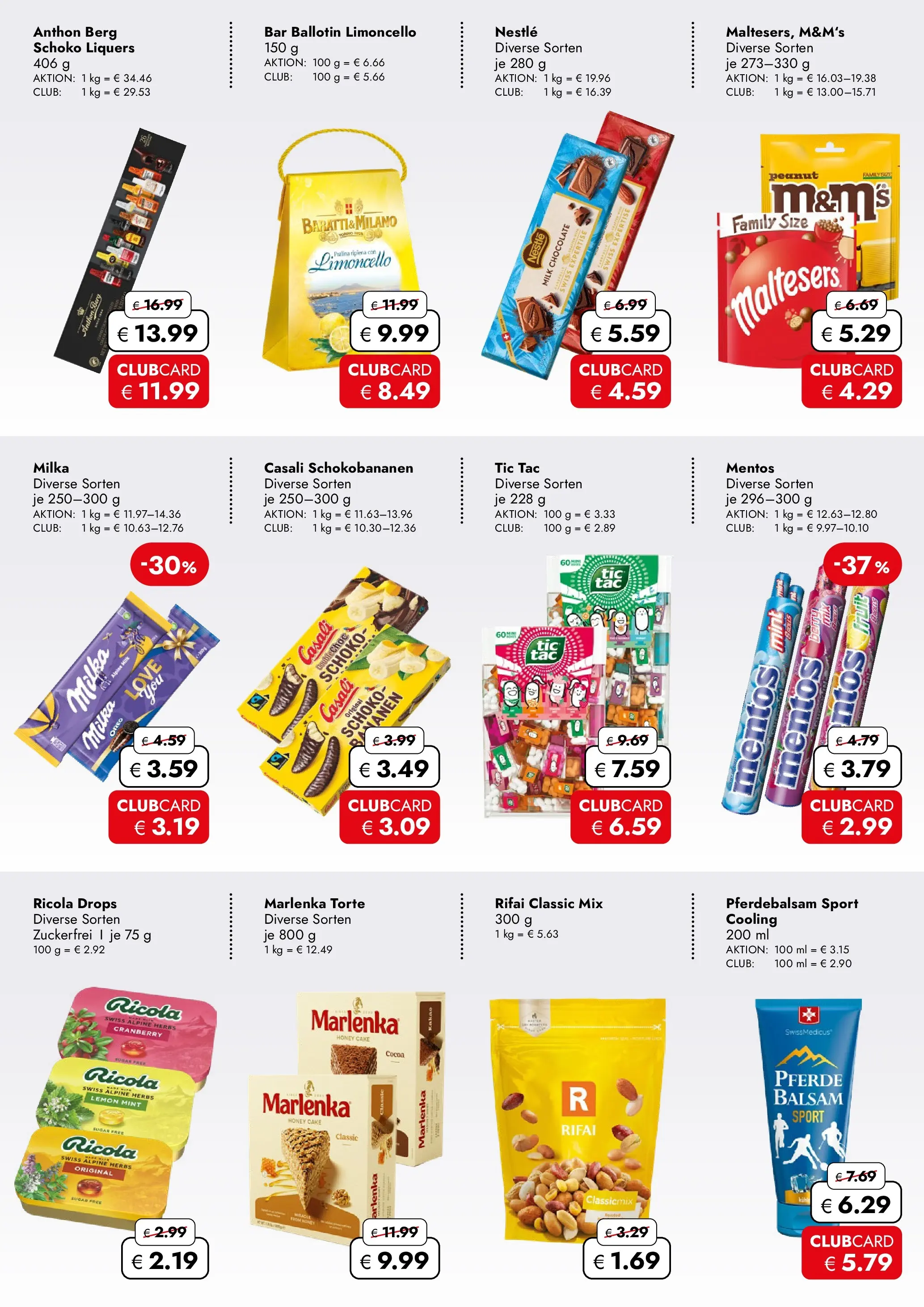 Travel Free Aktionsangebote (ab 10.07.2026) zum Blättern | Seite: 4 | Produkte: M&M's, Milka, Schokobananen, Limoncello