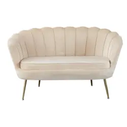 2-Sitzer-Sofa in Samt Beige
