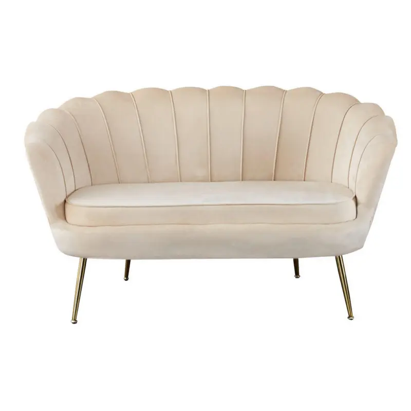 2-Sitzer-Sofa in Samt Beige