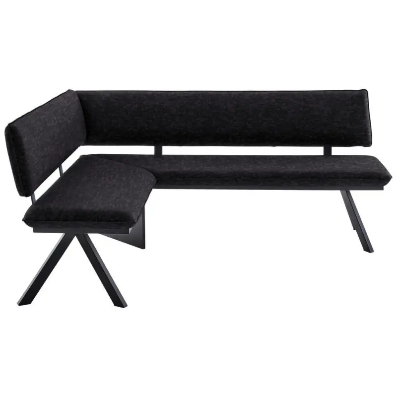 Eckbank 150/190 cm in Anthrazit, Schwarz