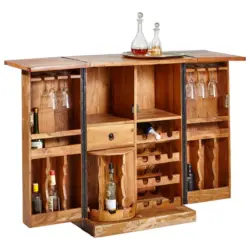 Barschrank in Multicolor, Dunkelbraun, Hellbraun