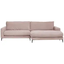 Ecksofa in Cord Rosa 272/190 cm