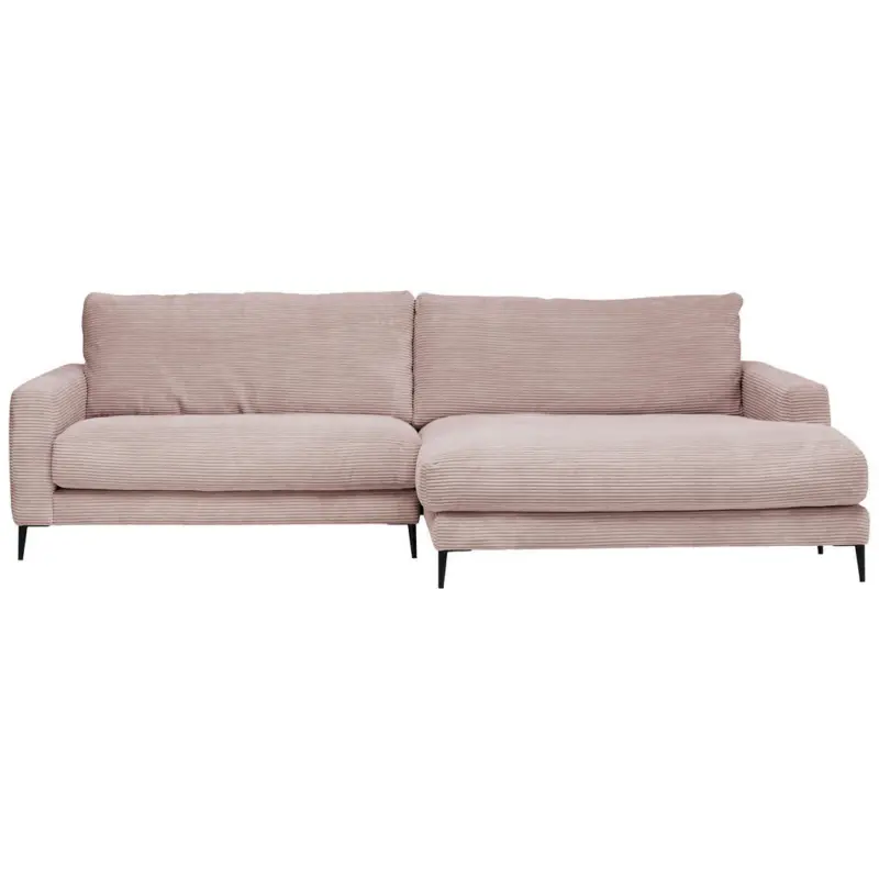 Ecksofa in Cord Rosa 272/190 cm