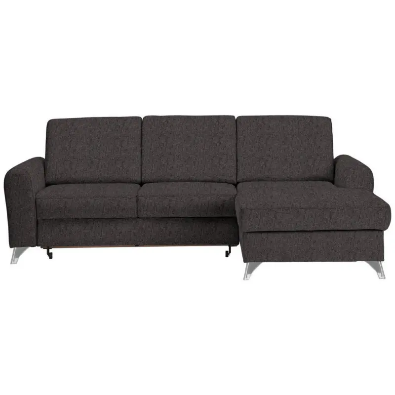 Ecksofa in Flachgewebe Dunkelbraun 244/167 cm