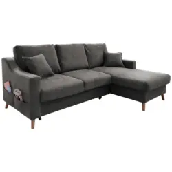 Ecksofa in Struktur Anthrazit 228/150 cm