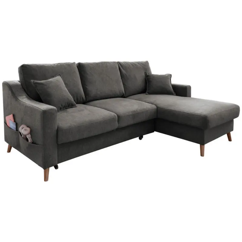 Ecksofa in Struktur Anthrazit 228/150 cm