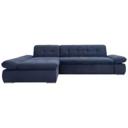 Ecksofa in Mikrofaser Dunkelblau 172/300 cm