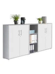 Aktenschrank Office Edition Sw Set 8 Grau/Wei&szlig;