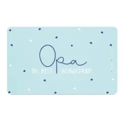 Schneidebrett Opa in Blau/Wei&szlig;