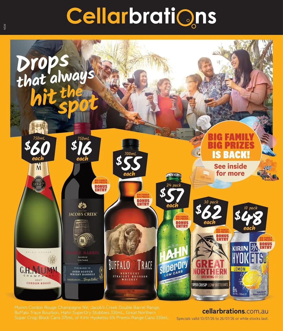Deals - Drops that always hit the spot. 13/07 - 12/07/2026 > weekly / monthly specials | Page: 1 | Products: Bourbon, Whiskey, Lemon, Scotch