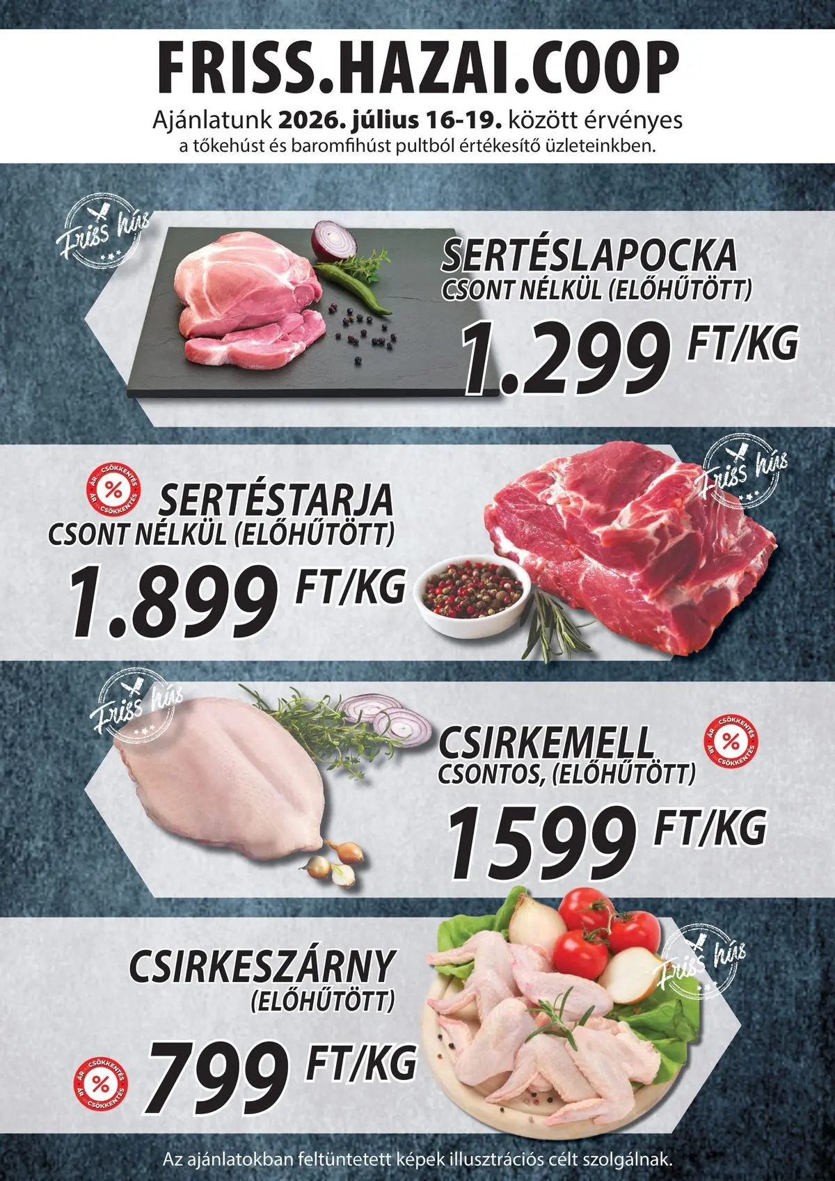 COOP Szolnok akciós újság Békésszentandrás - 2026.07.16. -tól/töl > akció, lapozható szórólap 🛍️ | Oldal: 2 | Termékek: Sertéstarja, Hús, Sertéslapocka, Csirkemell