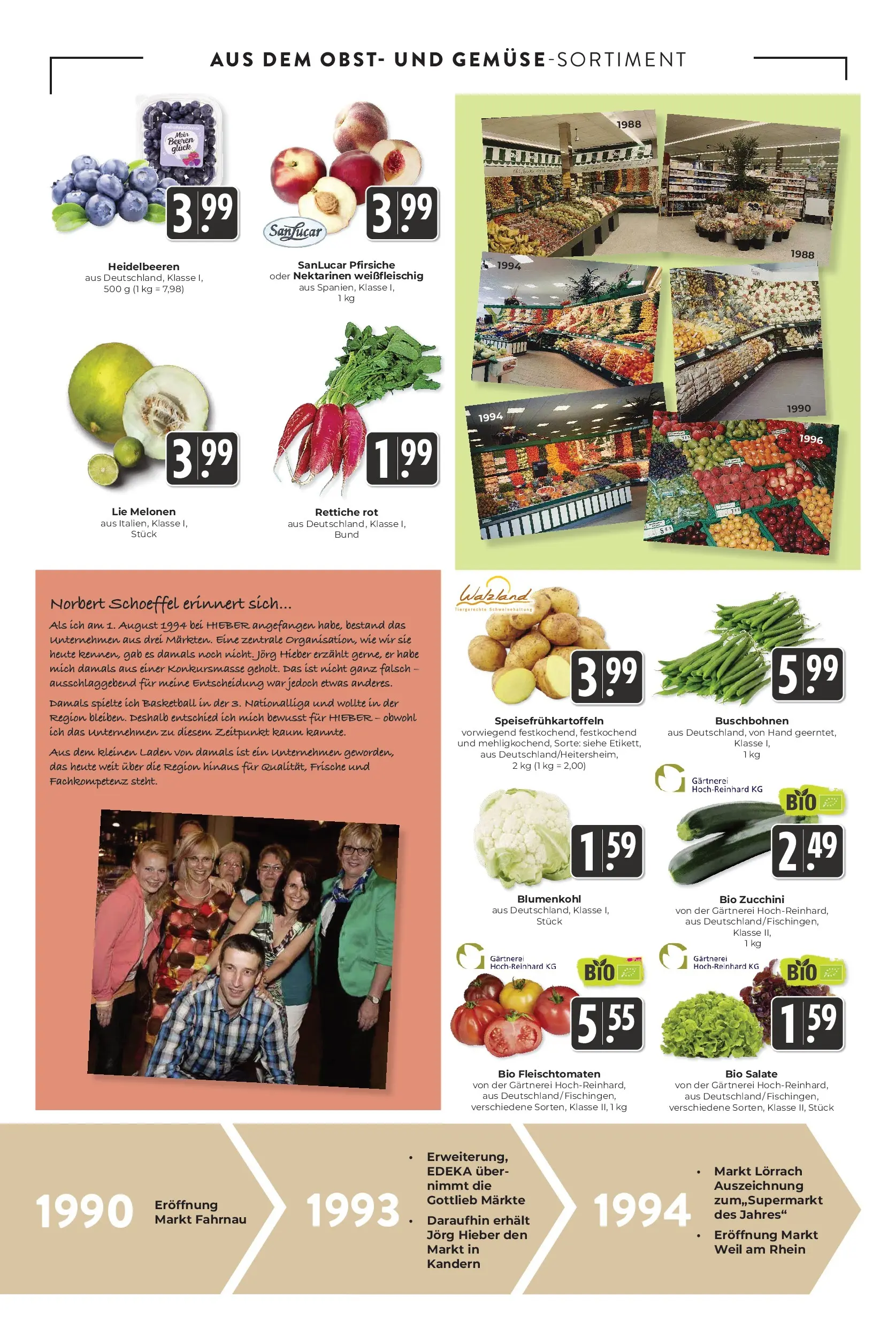 Angebote - Hieber's Frischecenter: Meine Woche (ab 12.07.2026) zum Blättern | Seite: 7 | Produkte: Heidelbeeren, Basketball, Blumenkohl, Zucchini