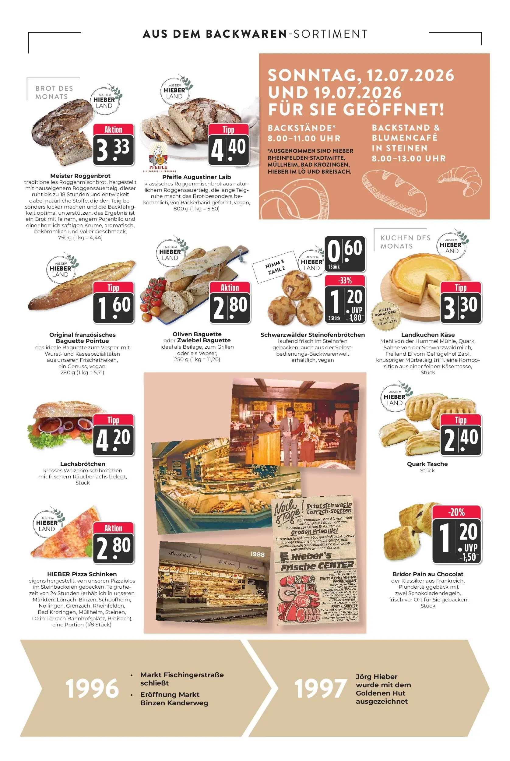 Angebote - Hieber's Frischecenter: Meine Woche (ab 12.07.2026) zum Blättern | Seite: 8 | Produkte: Mehl, Bad, Pizza, Uhr