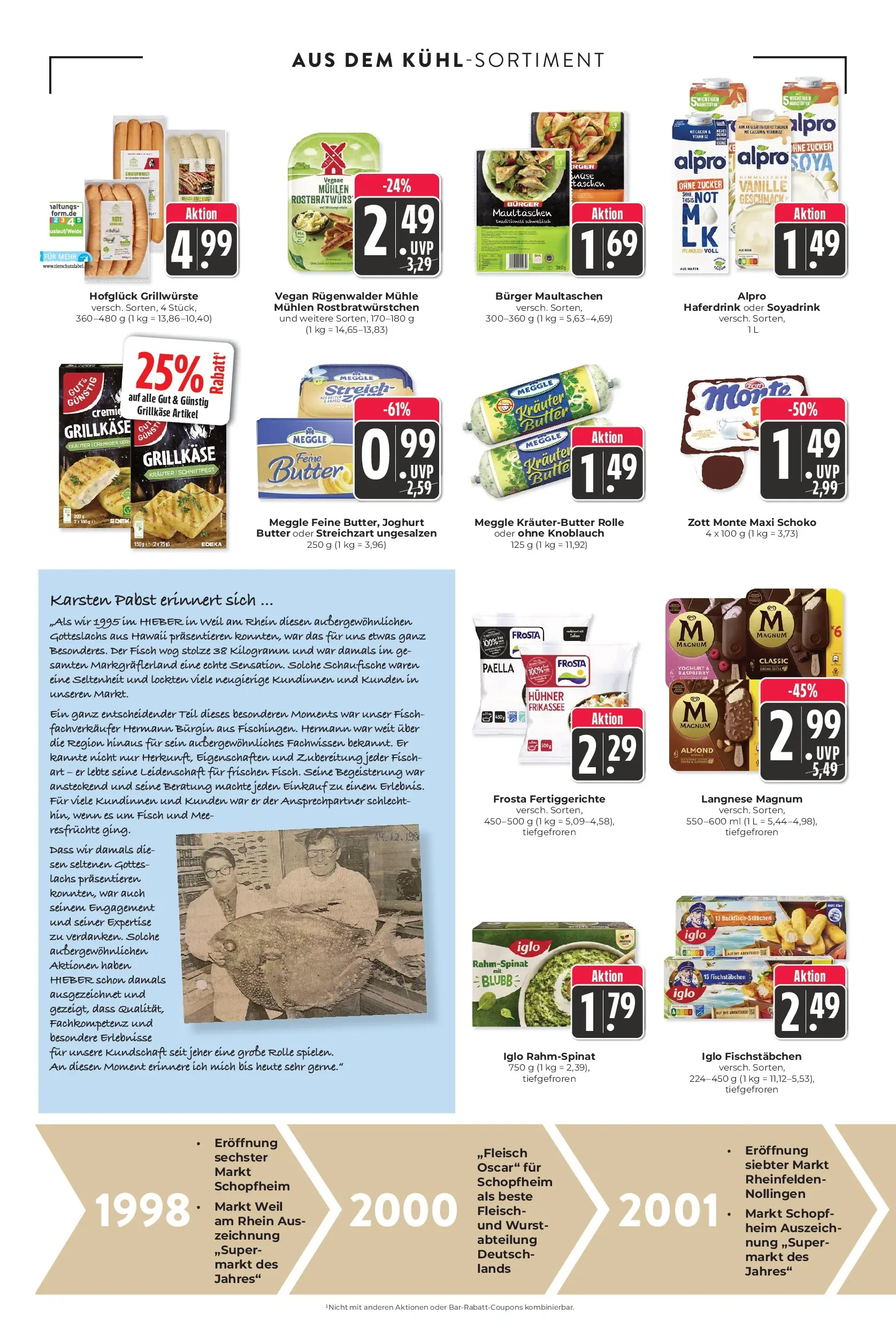 Angebote - Hieber's Frischecenter: Meine Woche (ab 12.07.2026) zum Blättern | Seite: 12 | Produkte: Mühle, Iglo, Frosta, Haferdrink