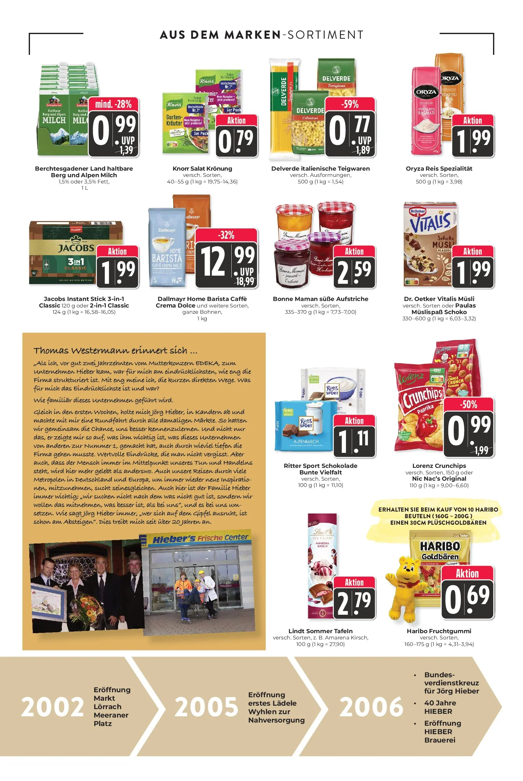 Angebote - Hieber's Frischecenter: Meine Woche (ab 12.07.2026) zum Blättern | Seite: 13 | Produkte: Haribo, Ritter sport, Paprika, Salat