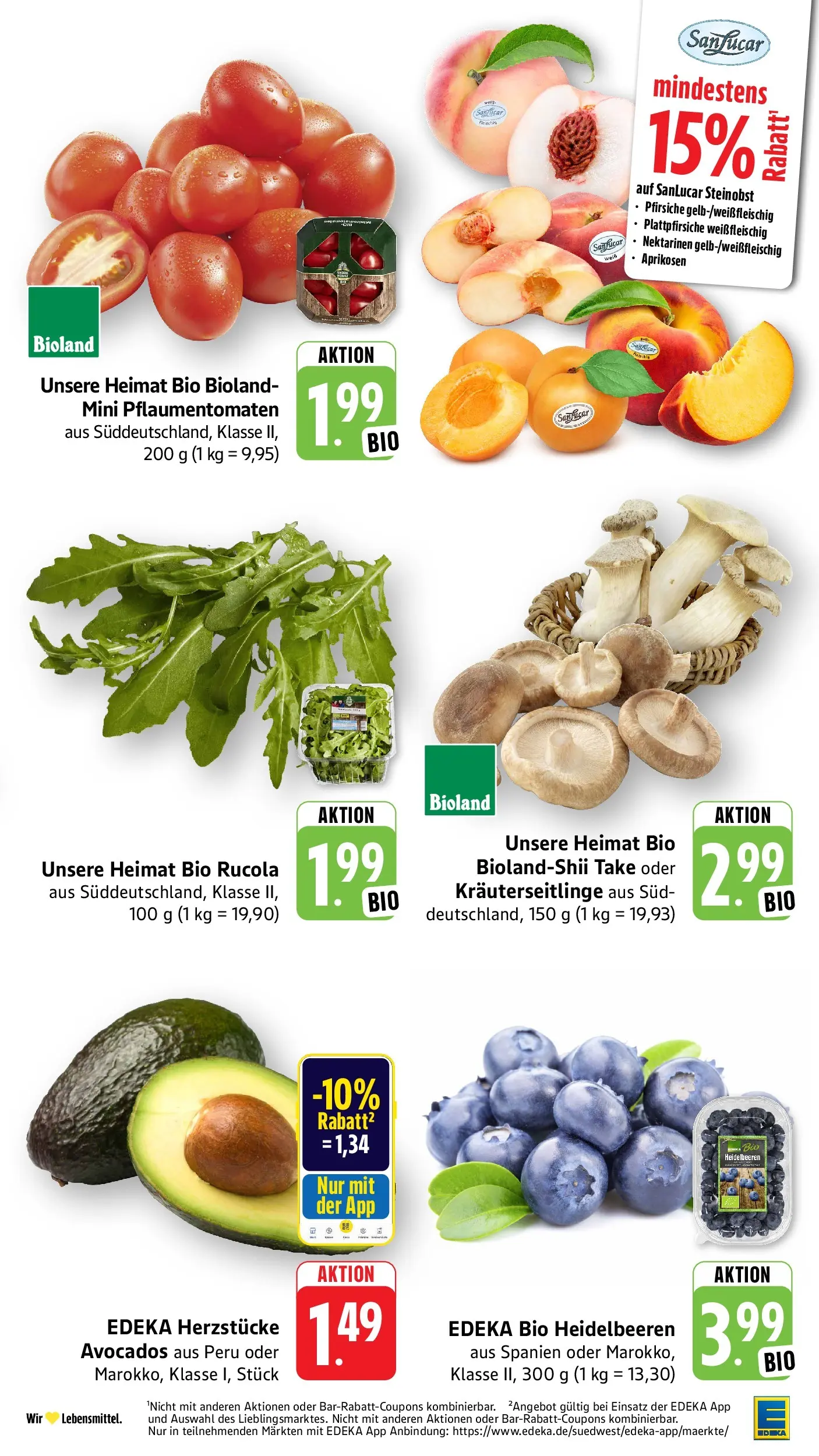 Edeka prospekt Mühlheim / Donau (ab 12.07.2026) » Angebote Online | Seite: 9 | Produkte: Nektarinen, Rucola, Heidelbeeren