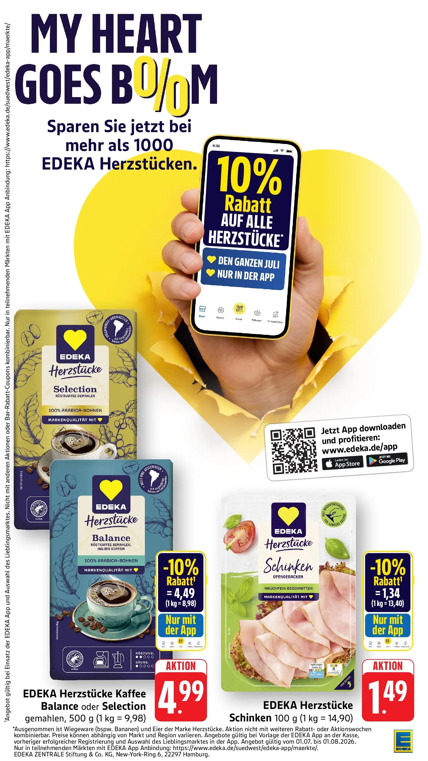 Edeka prospekt Mühlheim / Donau (ab 12.07.2026) » Angebote Online | Seite: 12 | Produkte: Eier, Kaffee, Bananen, Schinken