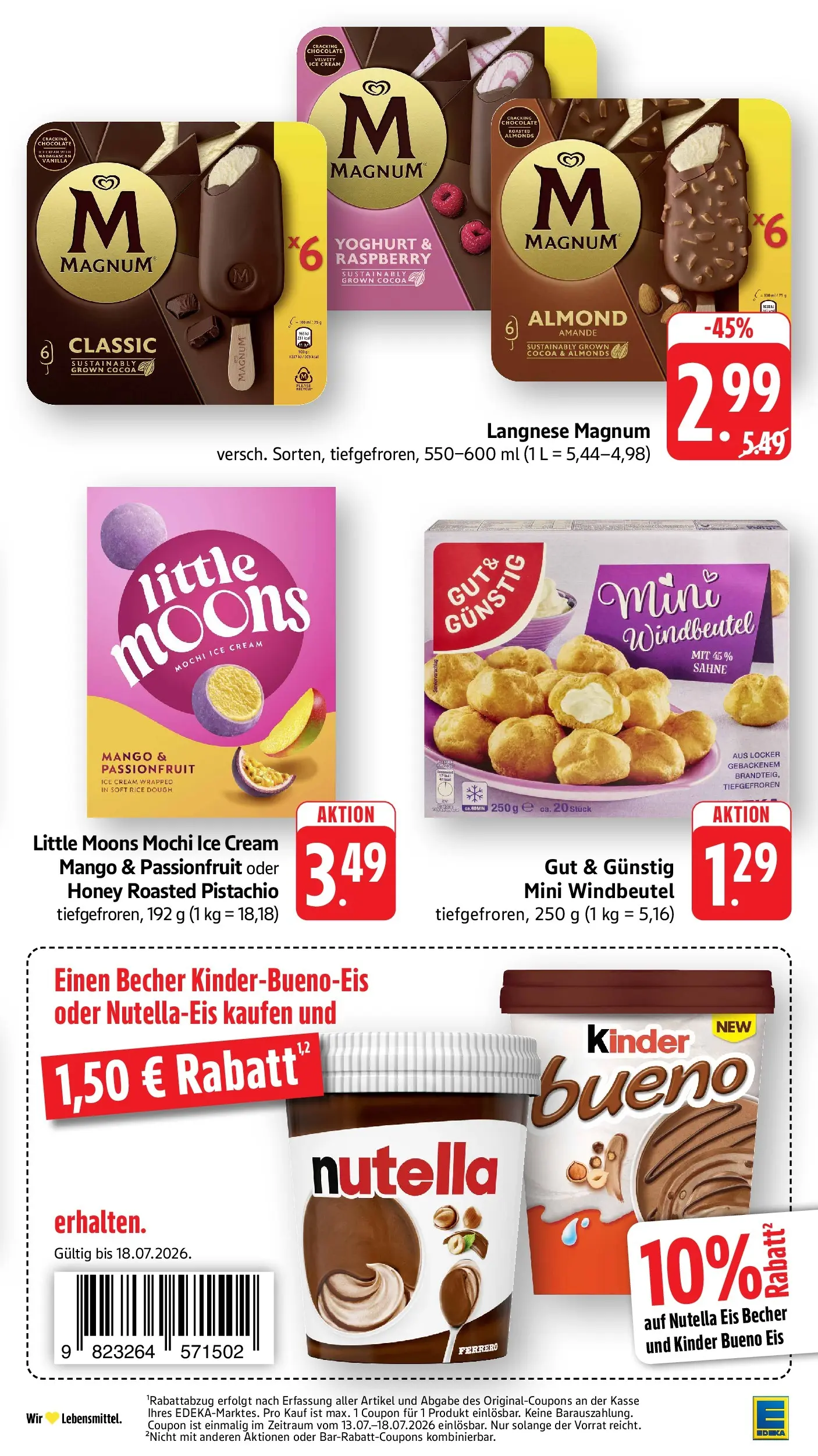 Edeka prospekt Mühlheim / Donau (ab 12.07.2026) » Angebote Online | Seite: 19 | Produkte: Kinder bueno, Nutella, Sahne, Mochi