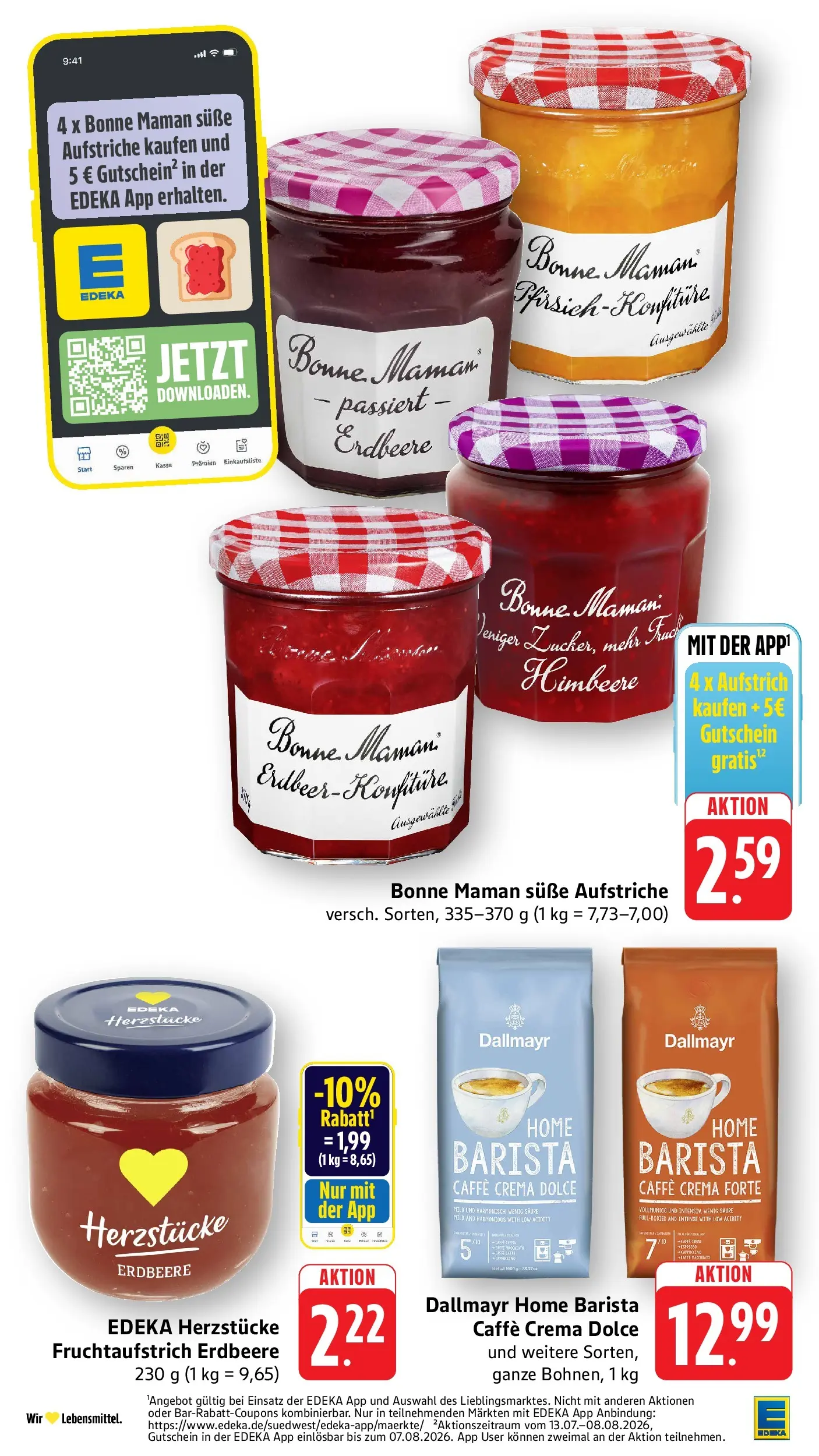 Edeka prospekt Mühlheim / Donau (ab 12.07.2026) » Angebote Online | Seite: 24 | Produkte: Dallmayr, Himbeere, Bonne maman