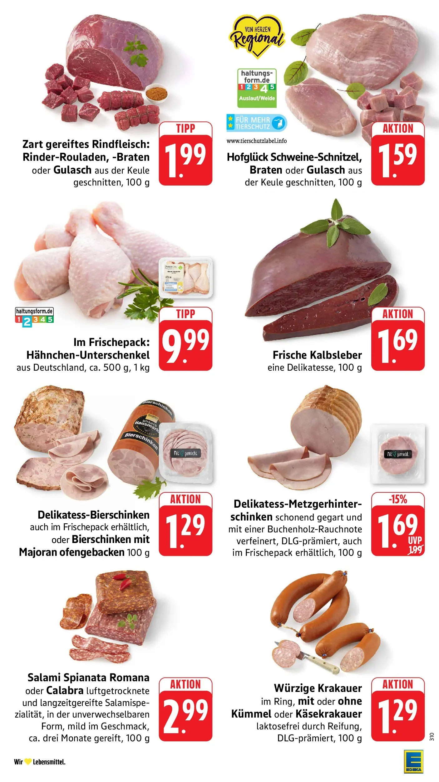 Edeka prospekt Mühlheim / Donau (ab 12.07.2026) » Angebote Online | Seite: 4 | Produkte: Kalbsleber, Gulasch, Schinken, Rindfleisch