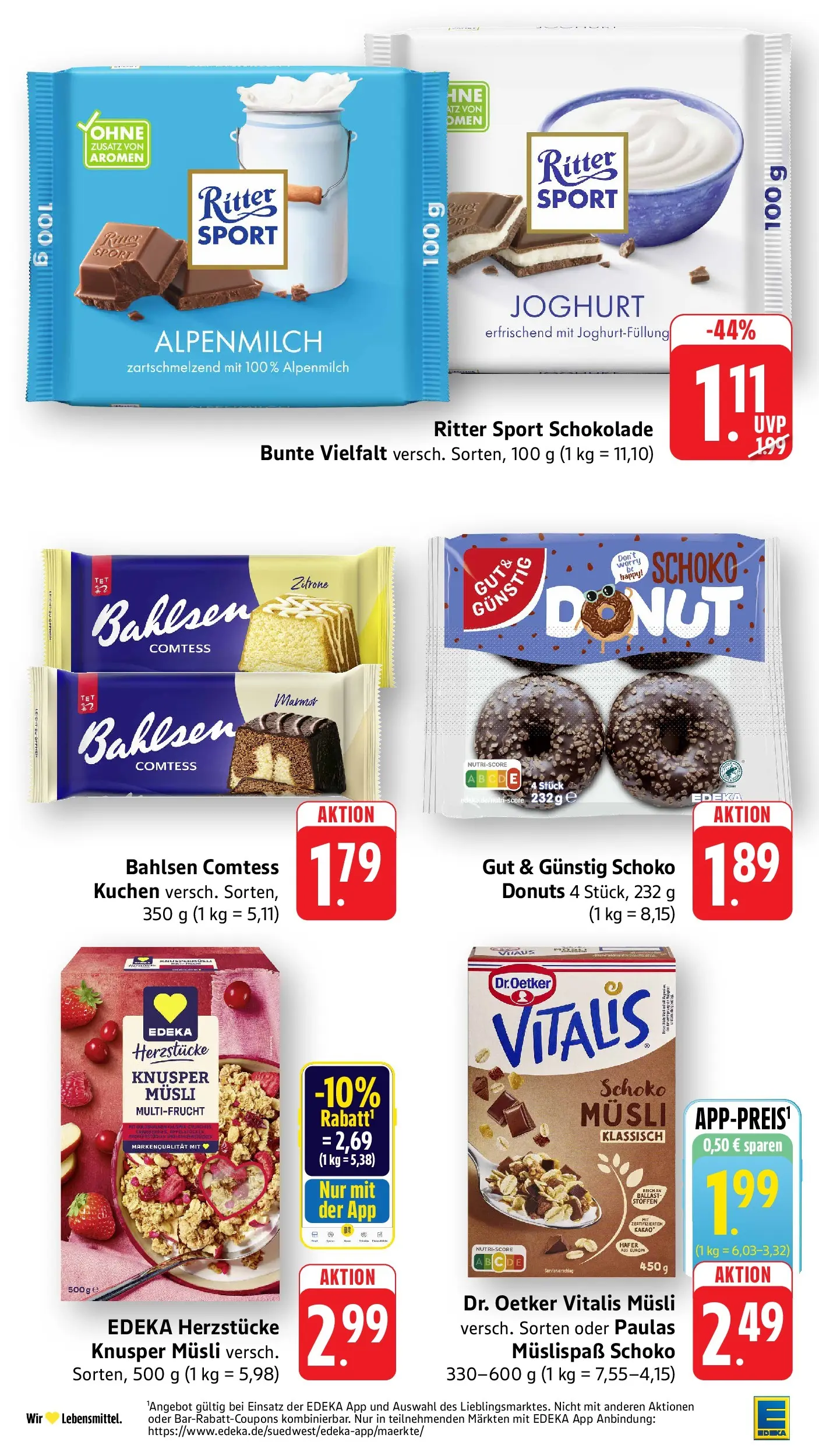 Edeka prospekt Mühlheim / Donau (ab 12.07.2026) » Angebote Online | Seite: 27 | Produkte: Musli, Joghurt, Ritter sport, Donuts