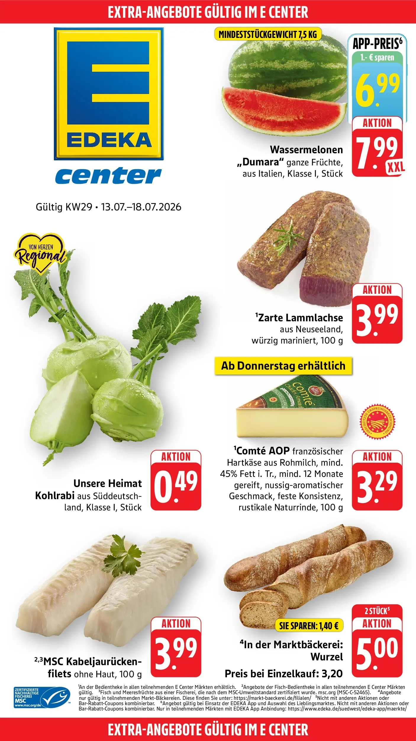 E center Prospekt Villingen - Schwenningen (ab 12.07.2026) zum Blättern | Seite: 46 | Produkte: Kohlrabi, Fisch, Meeresfrüchte