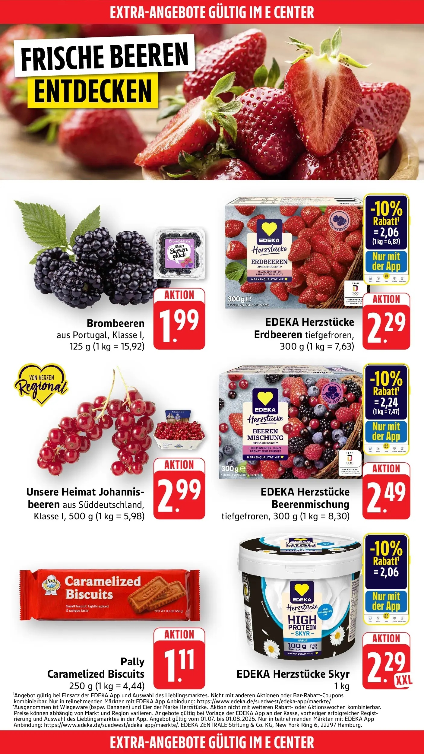 E center Prospekt Villingen - Schwenningen (ab 12.07.2026) zum Blättern | Seite: 50 | Produkte: Eier, Bananen, Skyr, Erdbeeren