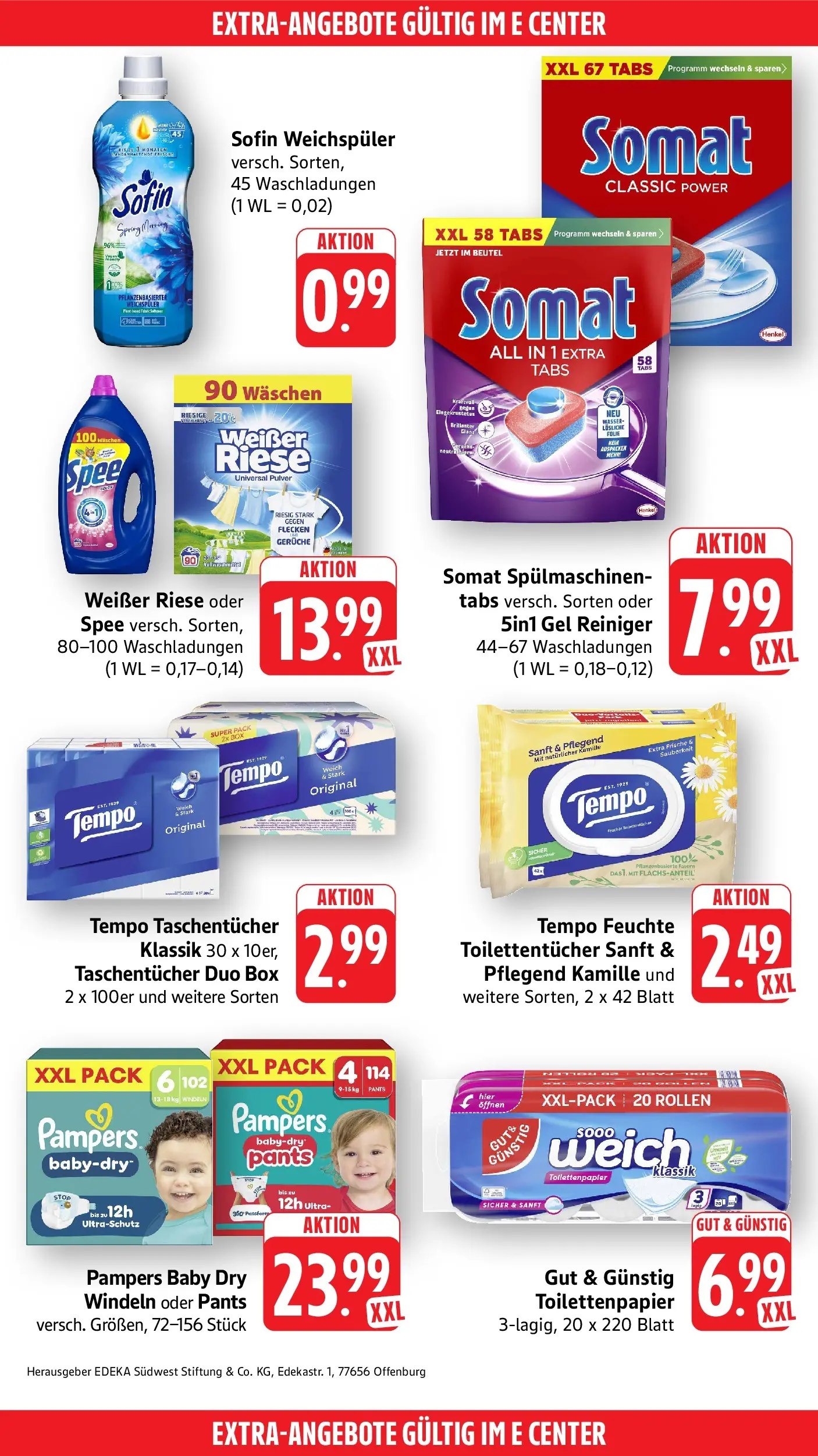 E center Prospekt Villingen - Schwenningen (ab 12.07.2026) zum Blättern | Seite: 54 | Produkte: Box, Pampers, Spee, Toilettenpapier