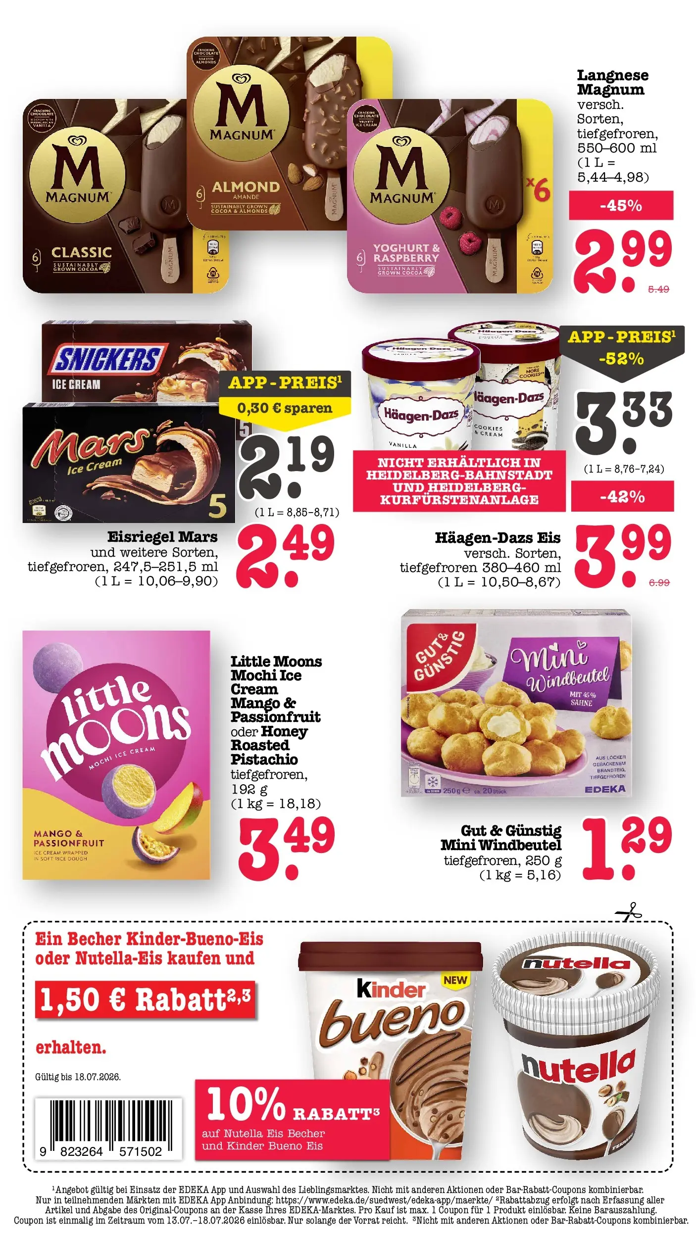 E center Prospekt Heidelberg (ab 13.07.2026) zum Blättern | Seite: 35 | Produkte: Kinder bueno, Snickers, Nutella, Eis E center Prospekt Heidelberg (ab 13.07.2026) zum Blättern | Seite: 35 | Produkte: Kinder bueno, Snickers, Nutella, Eis