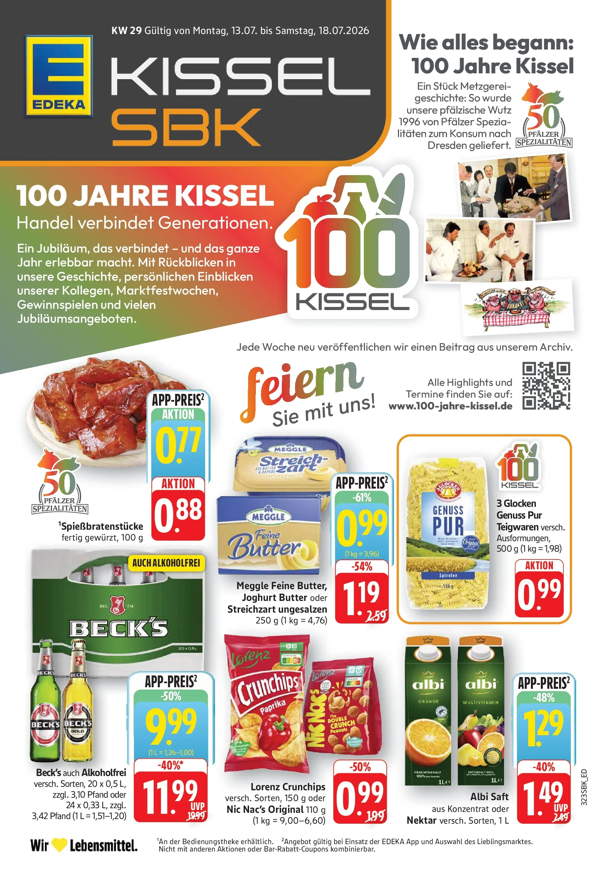 Edeka Prospekt Bad Bergzabern (ab 13.07.2026) » Angebote Online | Seite: 1 | Produkte: Butter, Joghurt, Paprika, Lorenz crunchips