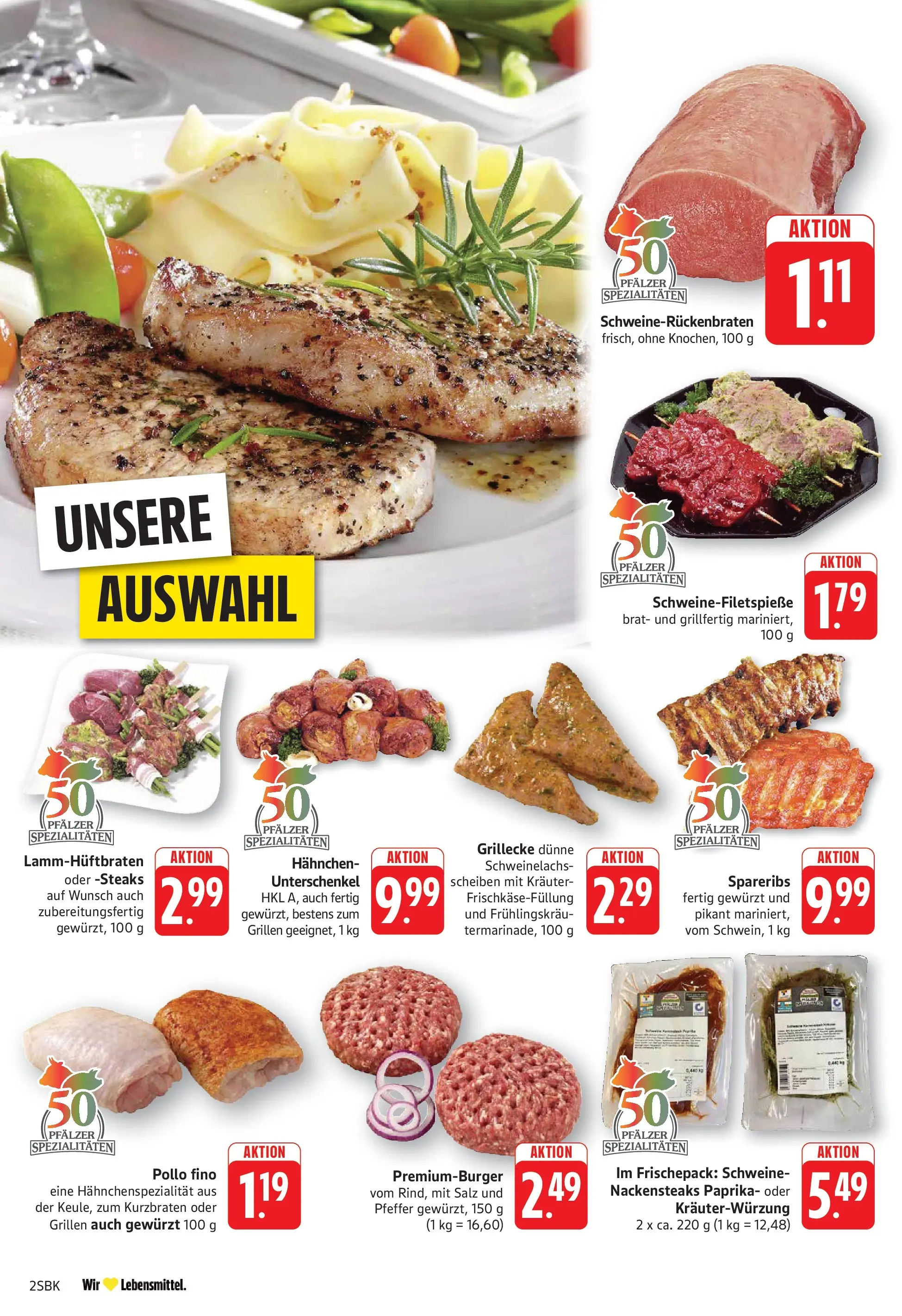 Edeka Prospekt Bruchsal (ab 13.07.2026) » Angebote Online | Seite: 2 | Produkte: Nackensteaks, Hahnchen, Paprika, Salz