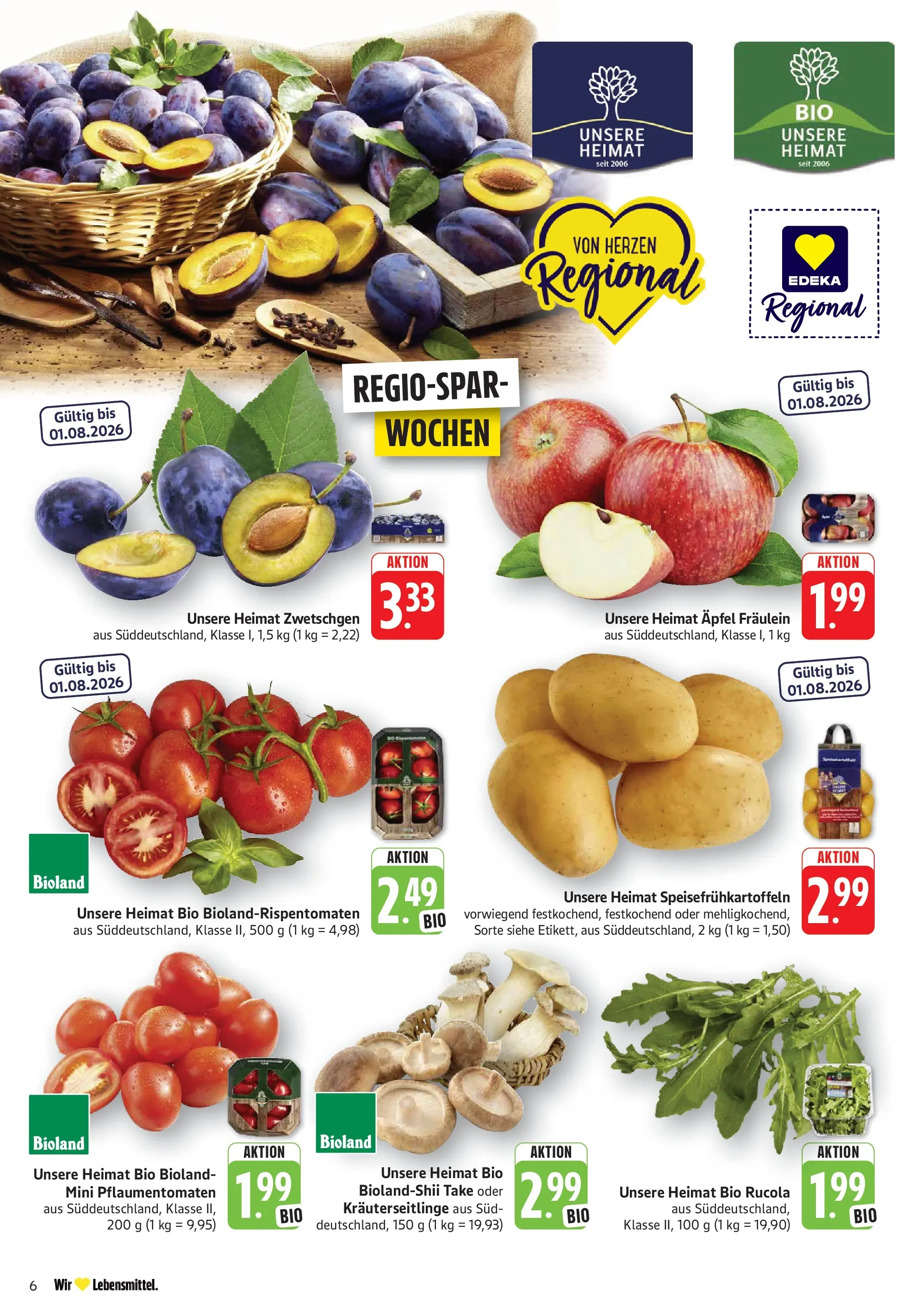 Edeka Prospekt Bruchsal (ab 13.07.2026) » Angebote Online | Seite: 6 | Produkte: Rucola, Äpfel, Zwetschgen