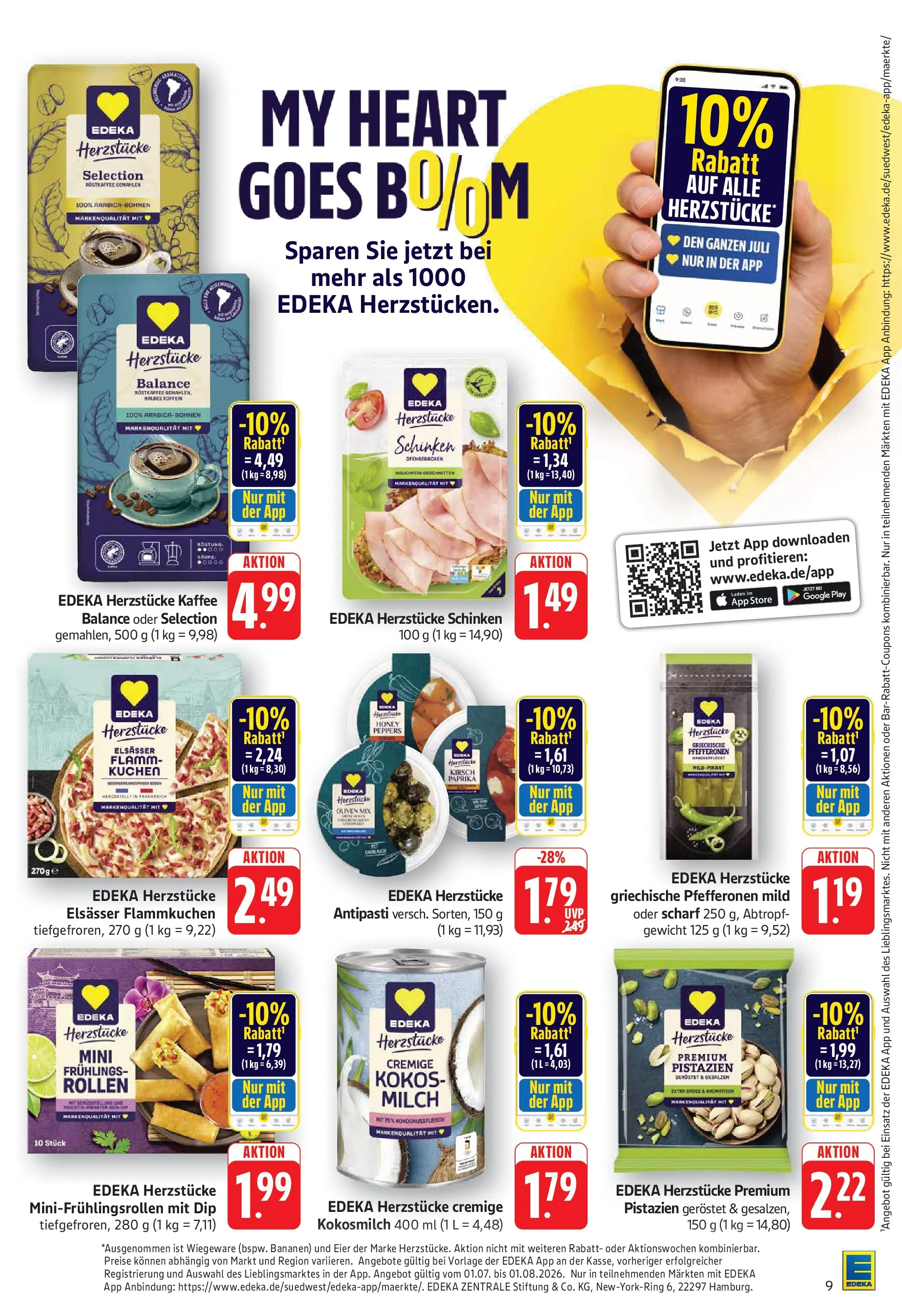 Edeka Prospekt Bruchsal (ab 13.07.2026) » Angebote Online | Seite: 9 | Produkte: Kaffee, Paprika, Schinken, Kuchen