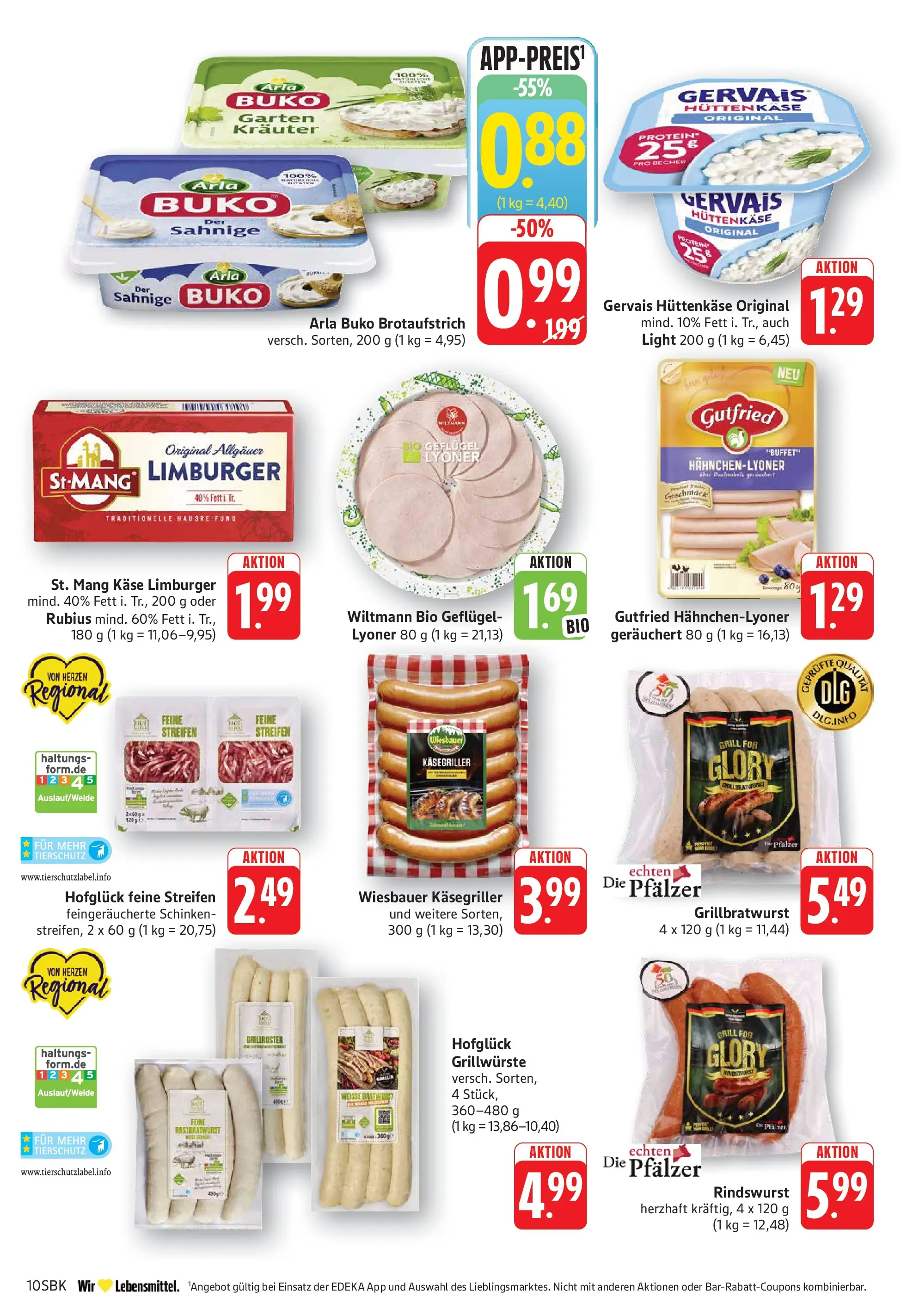 Edeka Prospekt Bruchsal (ab 13.07.2026) » Angebote Online | Seite: 10 | Produkte: Grill, Bratwurst, Arla buko, Hüttenkäse