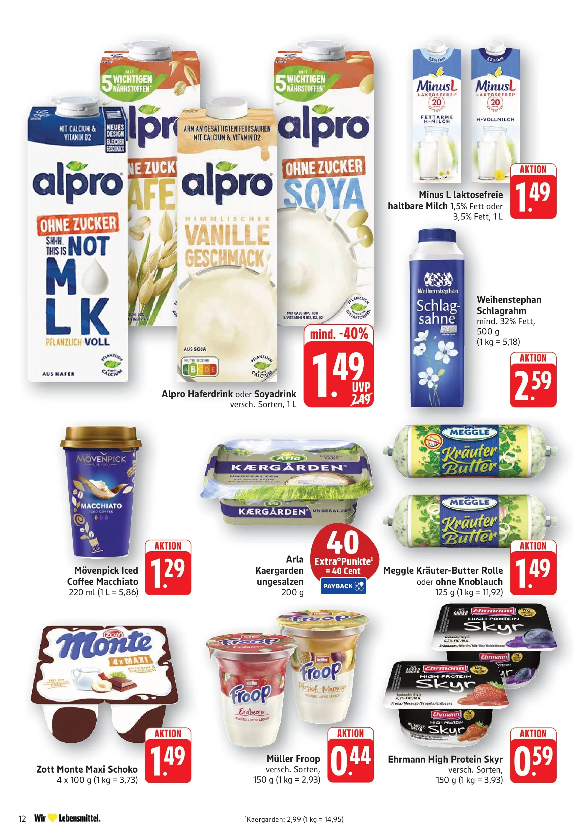 Edeka Prospekt Bruchsal (ab 13.07.2026) » Angebote Online | Seite: 12 | Produkte: Milch, Skyr, Alpro, Zucker