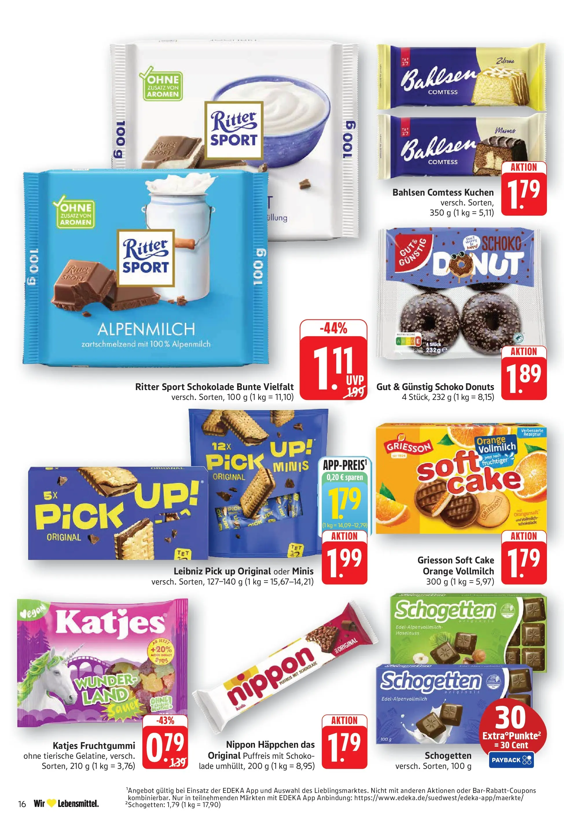 Edeka Prospekt Bruchsal (ab 13.07.2026) » Angebote Online | Seite: 16 | Produkte: Schokolade, Katjes, Orangensaft, Schogetten