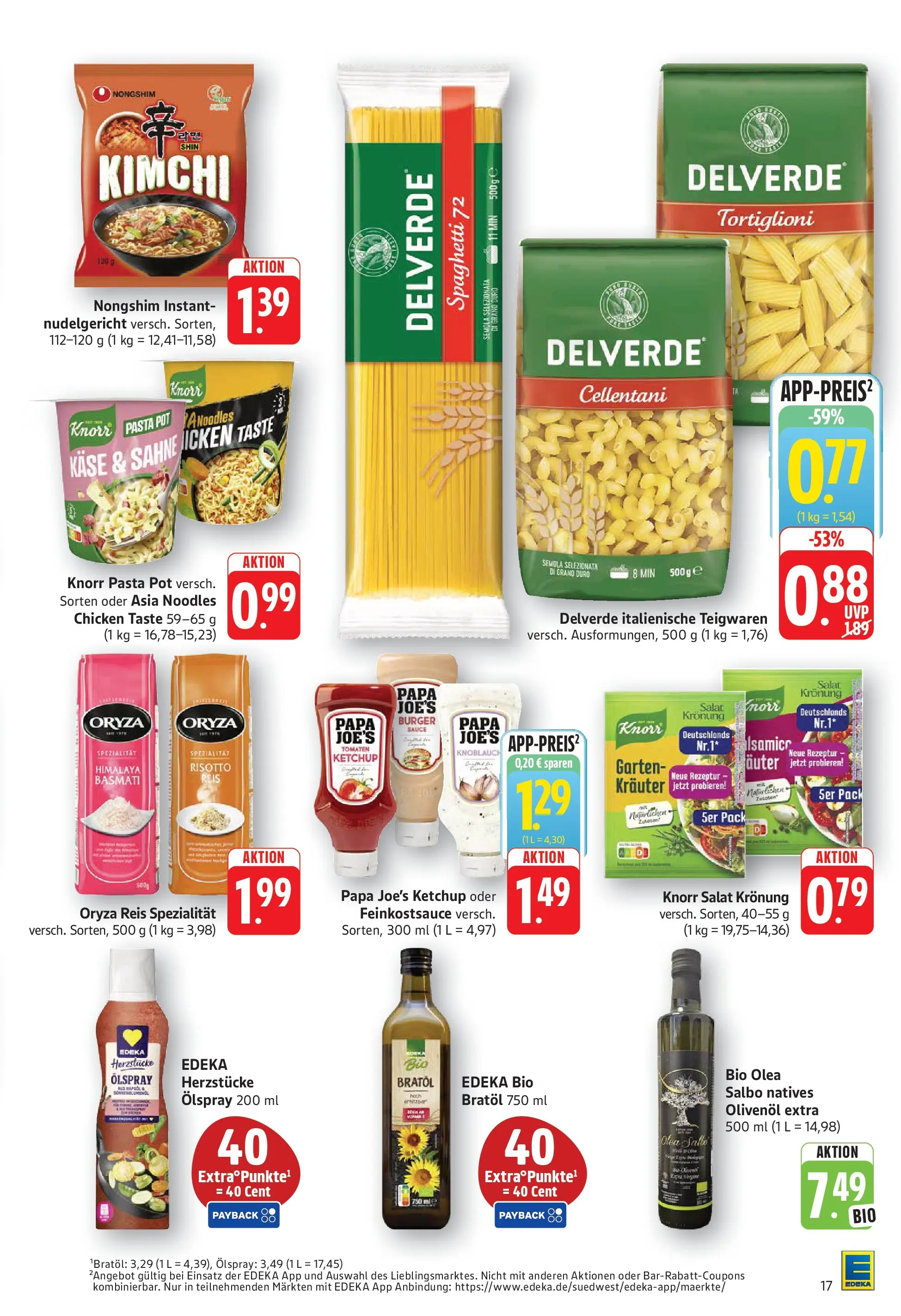 Edeka Prospekt Bruchsal (ab 13.07.2026) » Angebote Online | Seite: 17 | Produkte: Knorr, Pasta, Reis, Sahne