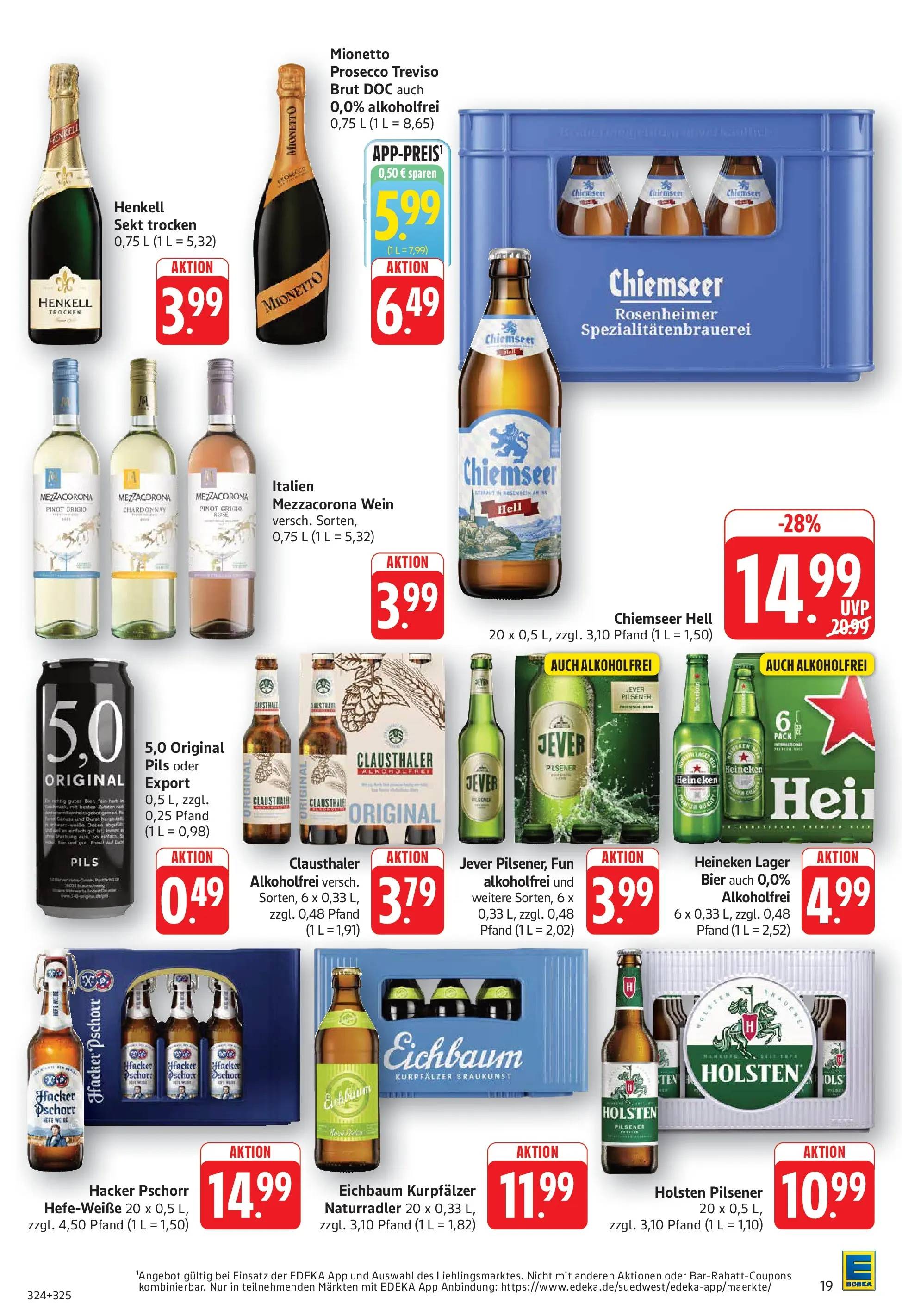 Edeka Prospekt Bruchsal (ab 13.07.2026) » Angebote Online | Seite: 19 | Produkte: Sekt, Pils, Holsten, Heineken